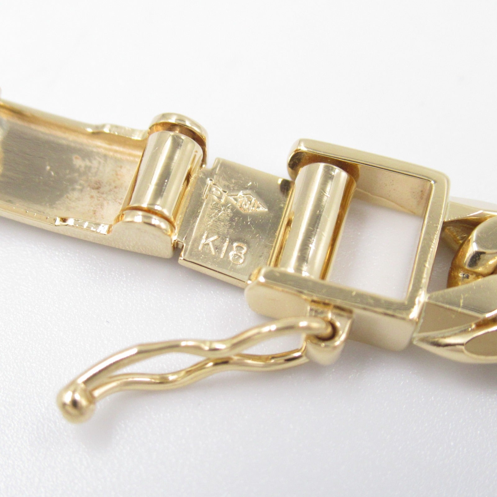 K18 Yellow Gold 6 Men W Chain Bracelet