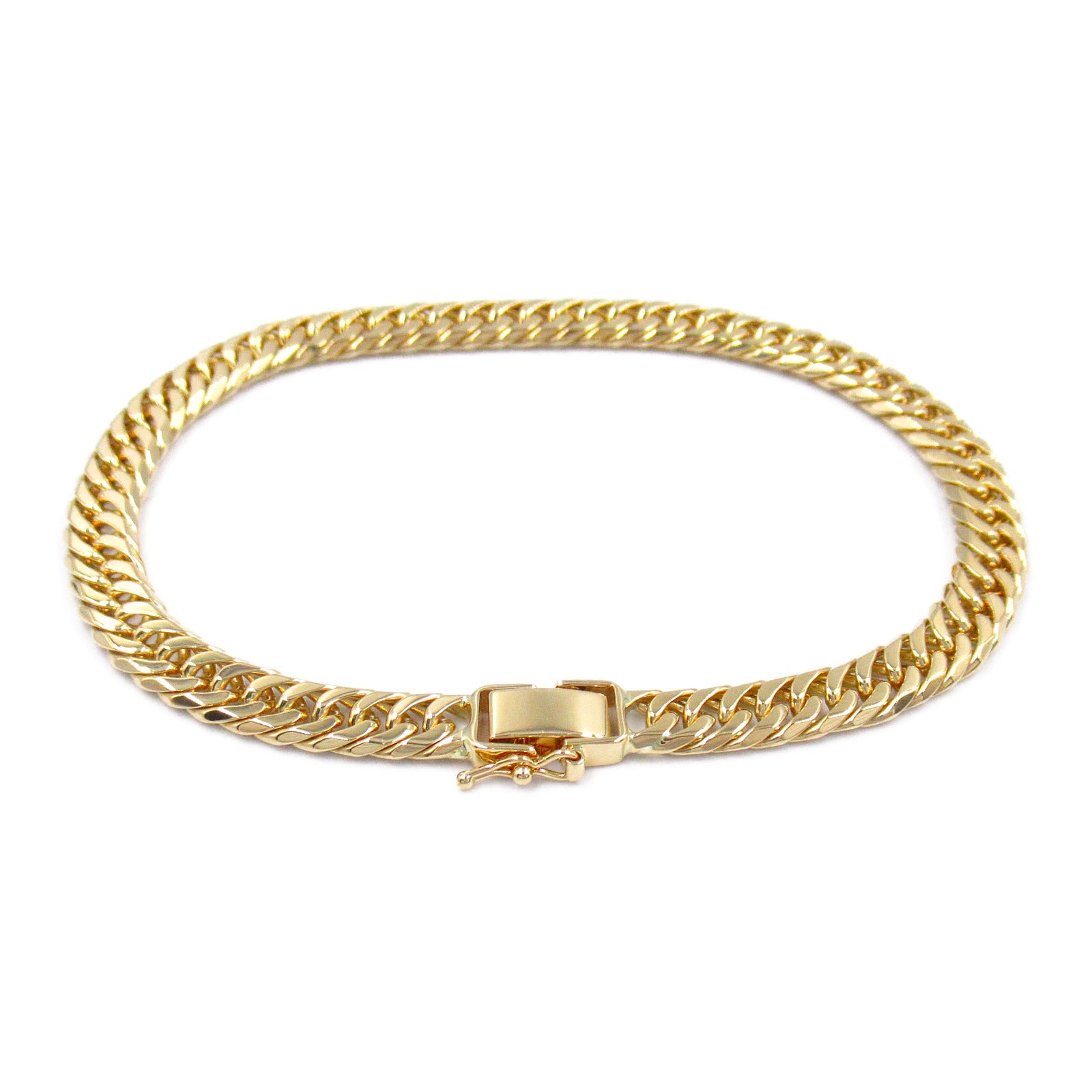 K18 Yellow Gold 6-Men W Chain Bracelet