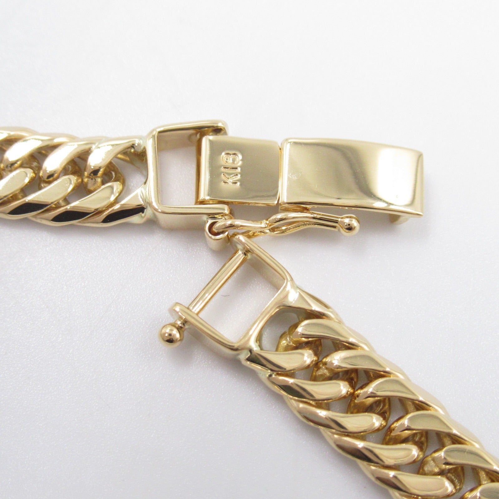 K18 Yellow Gold 6-Men W Chain Bracelet