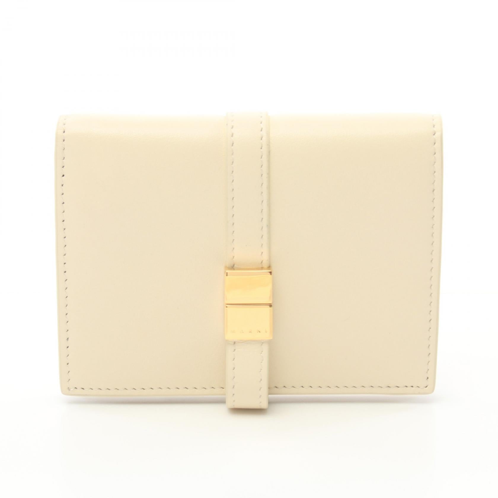 Marni Prisma Billfold Wallet Leather Ivory