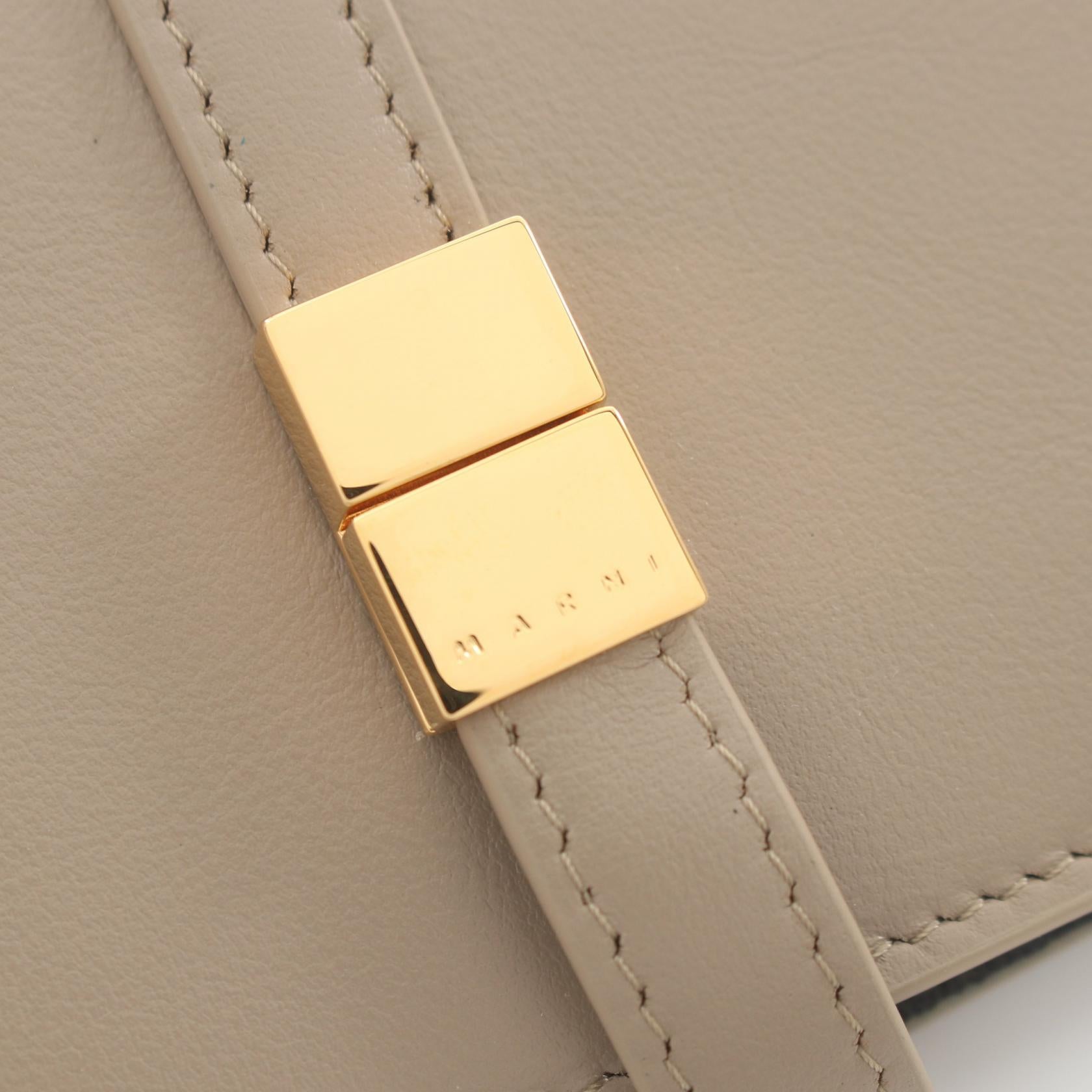 Marni Prisma Billfold Leather Wallet Beige