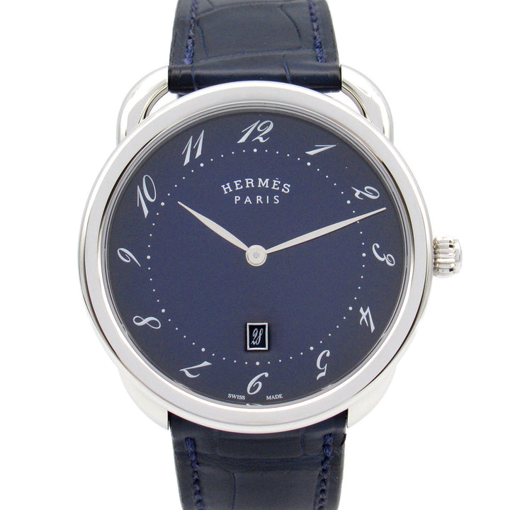 Hermes Arceau Watch Stainless Steel Leather