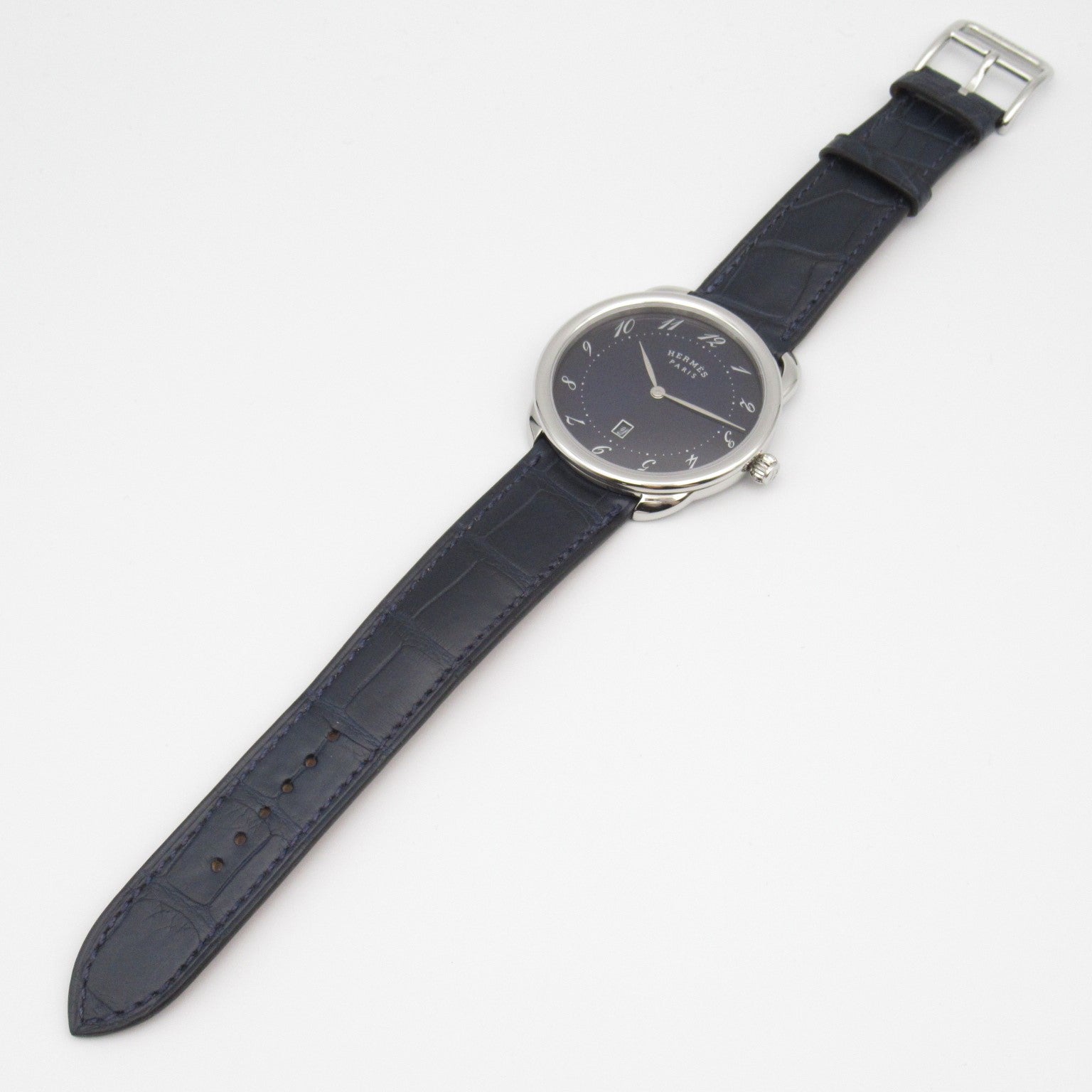 Hermes Arceau Watch Stainless Steel Leather