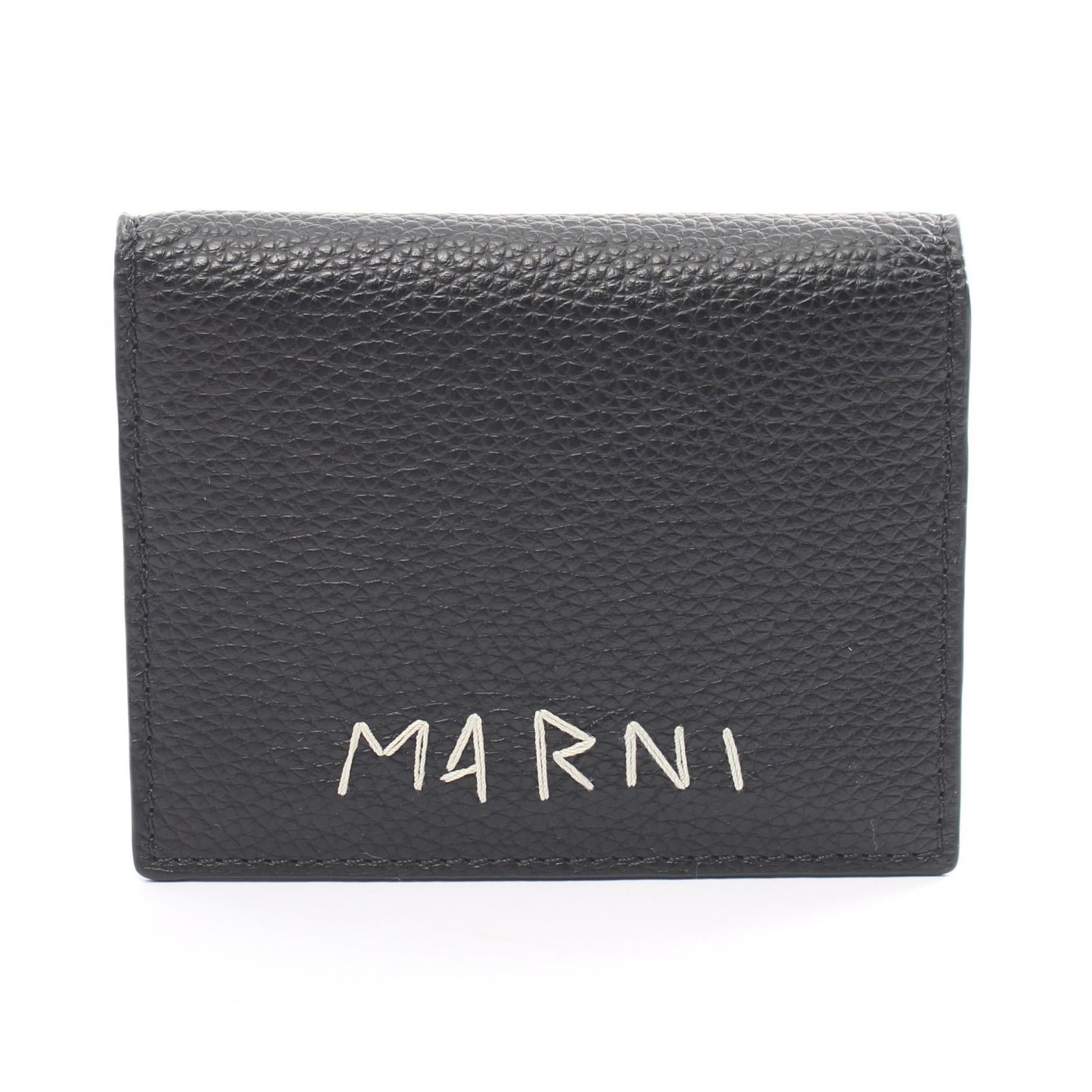 Marni Leather Card Case Black PFMO0082U1P653300N99