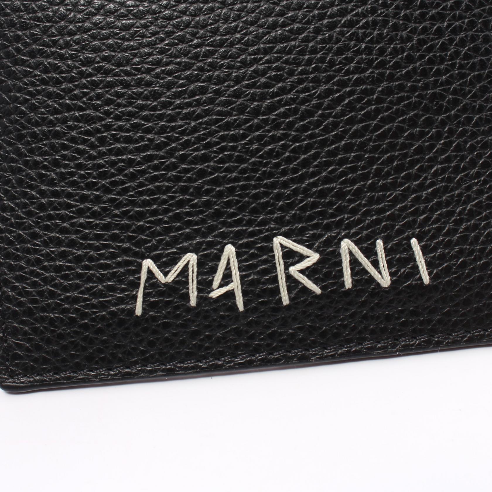 Marni Leather Card Case Black PFMO0082U1P653300N99