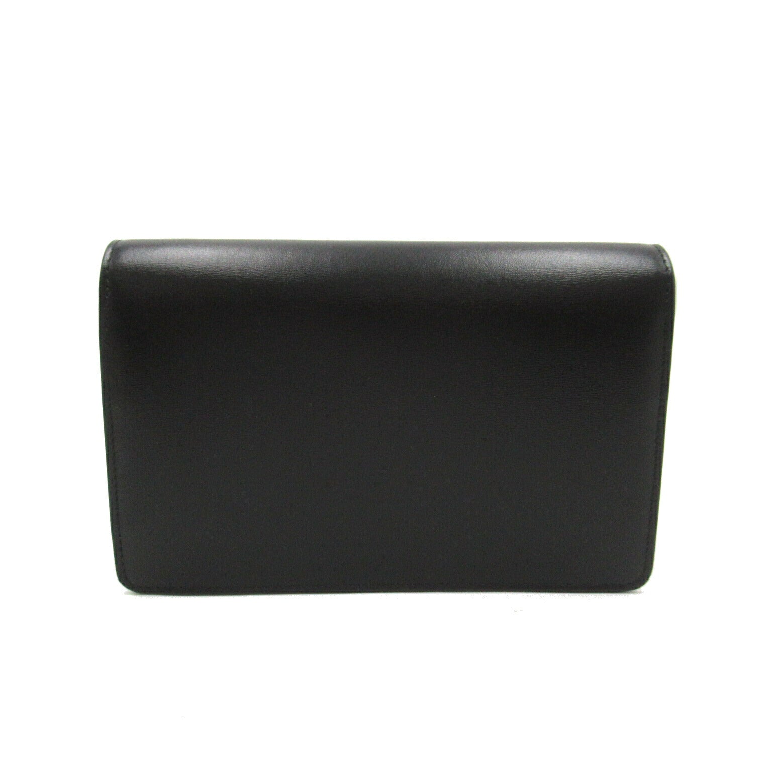 Celine Triomphe Leather Shoulder Bag Black