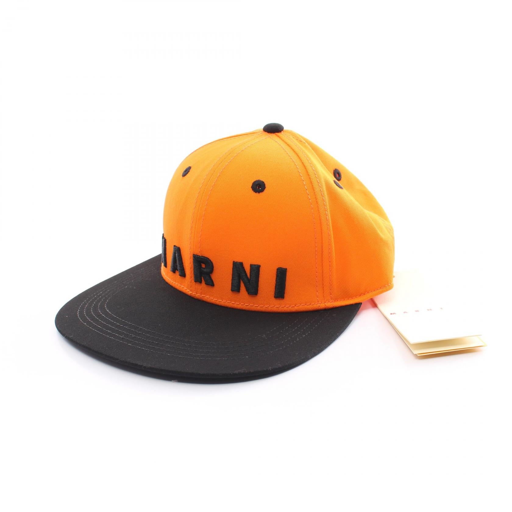 Marni Cotton Hat Orange/Black Unisex