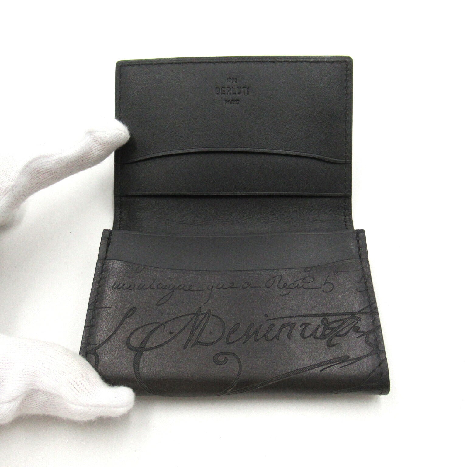 Berluti Leather Card Case Black