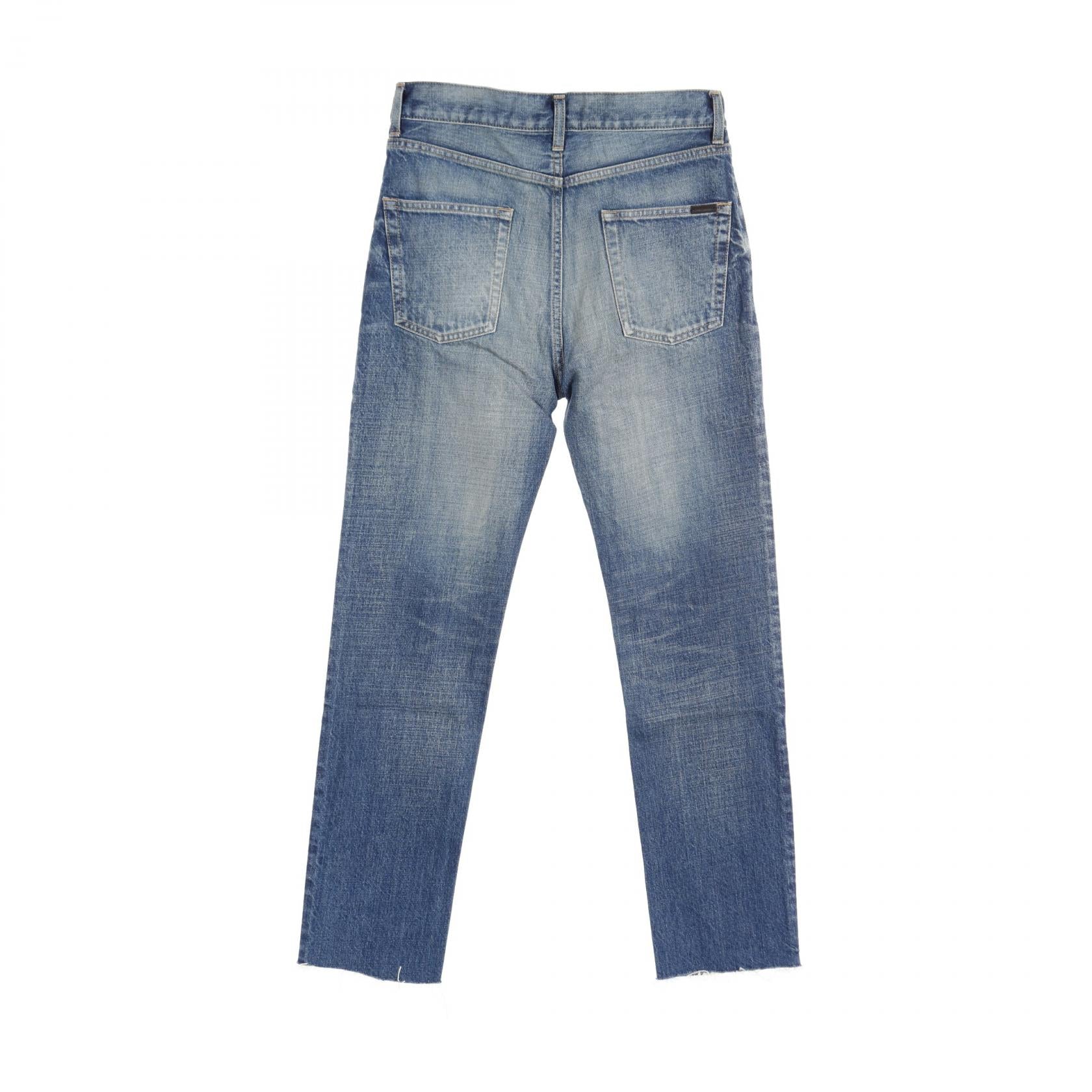 Yves Saint Laurent Cotton Straight Jeans Denim