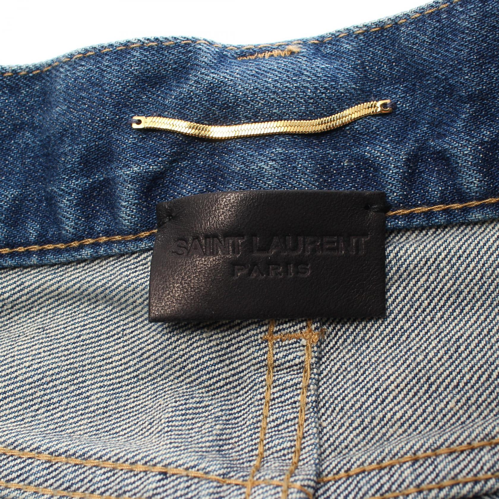 Yves Saint Laurent Cotton Straight Jeans Denim