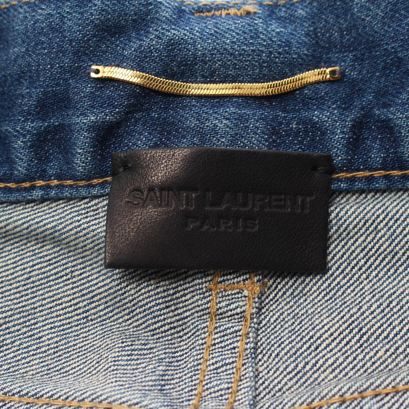 Yves Saint Laurent Cotton Straight Jeans Navy