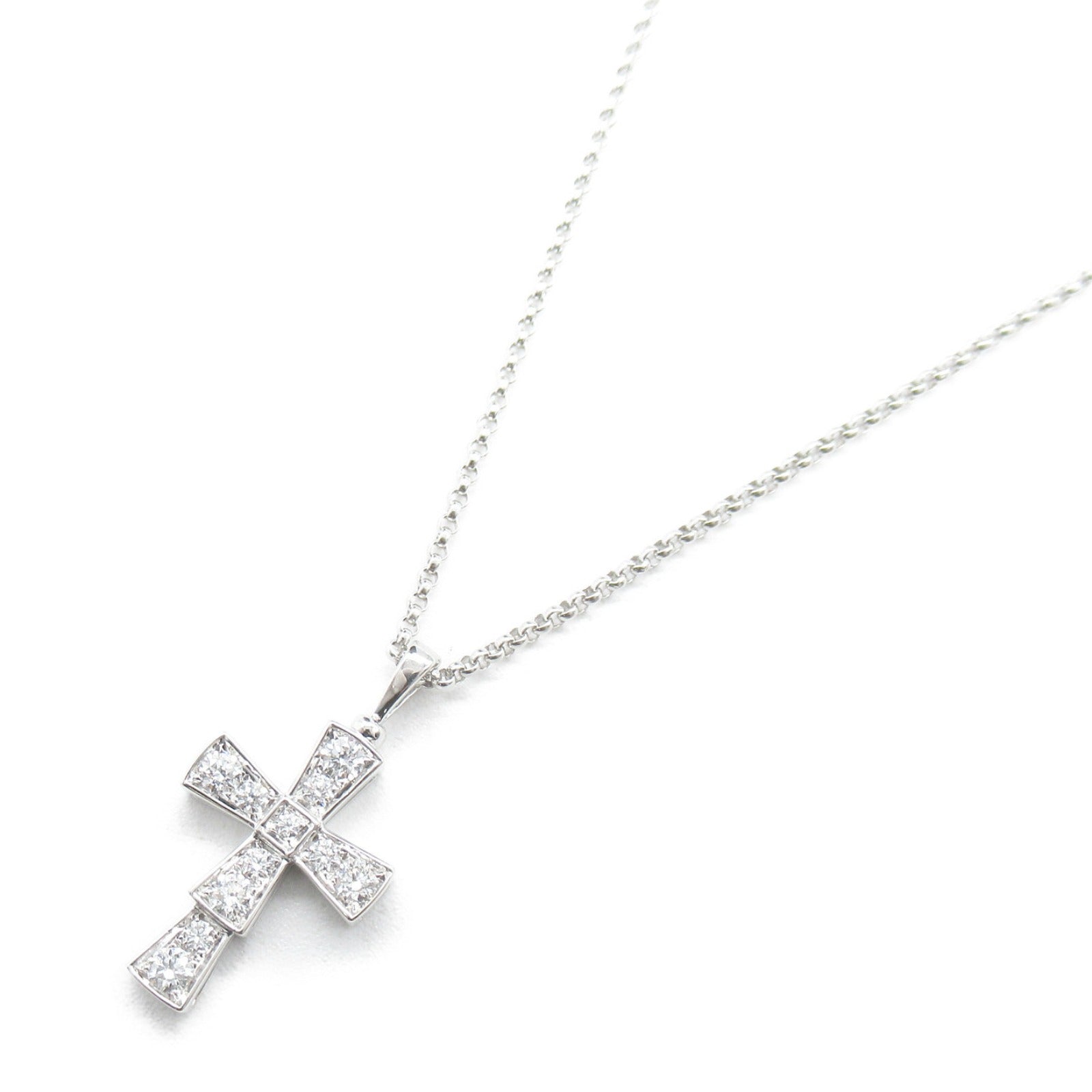 Bvlgari Serpenti Small Cross Necklace K18WG Diamond