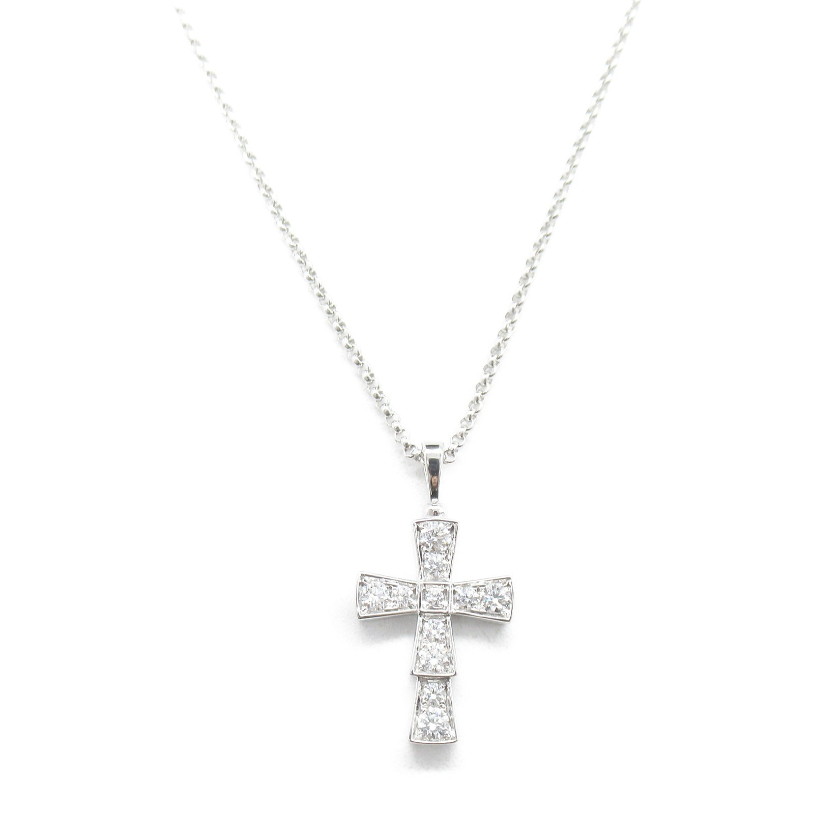 Bvlgari Serpenti Small Cross Necklace K18WG Diamond