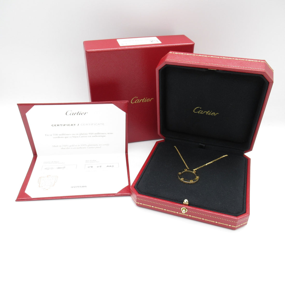 Cartier Love Circle Necklace K18 Yellow Gold