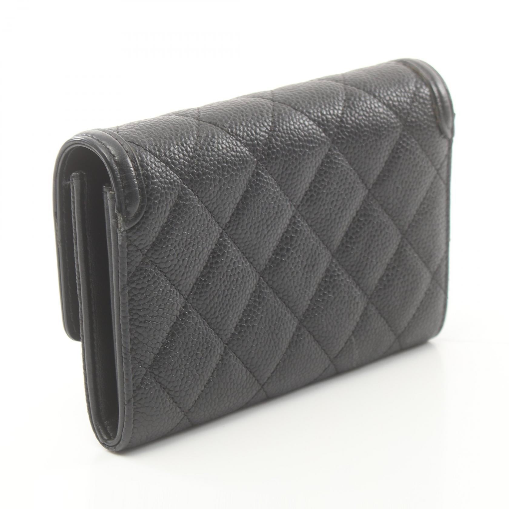 Chanel Caviar Skin CC Filigree Wallet Black