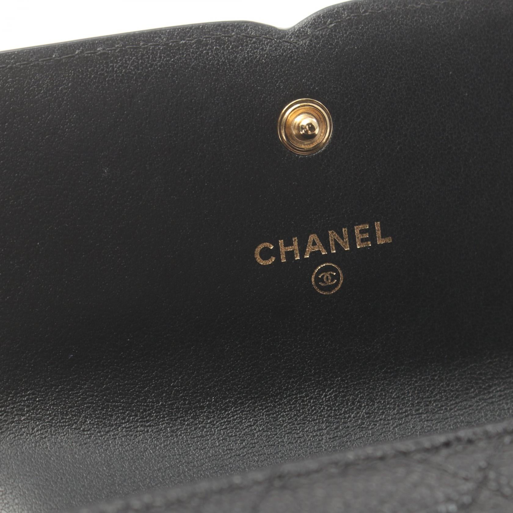 Chanel Caviar Skin CC Filigree Wallet Black