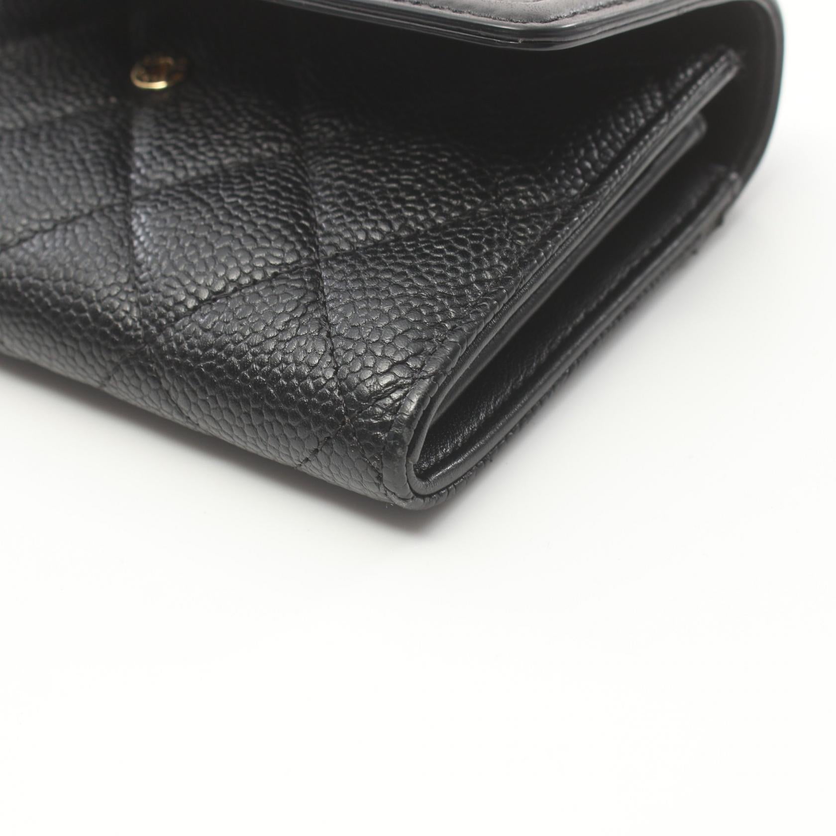 Chanel Caviar Skin CC Filigree Wallet Black