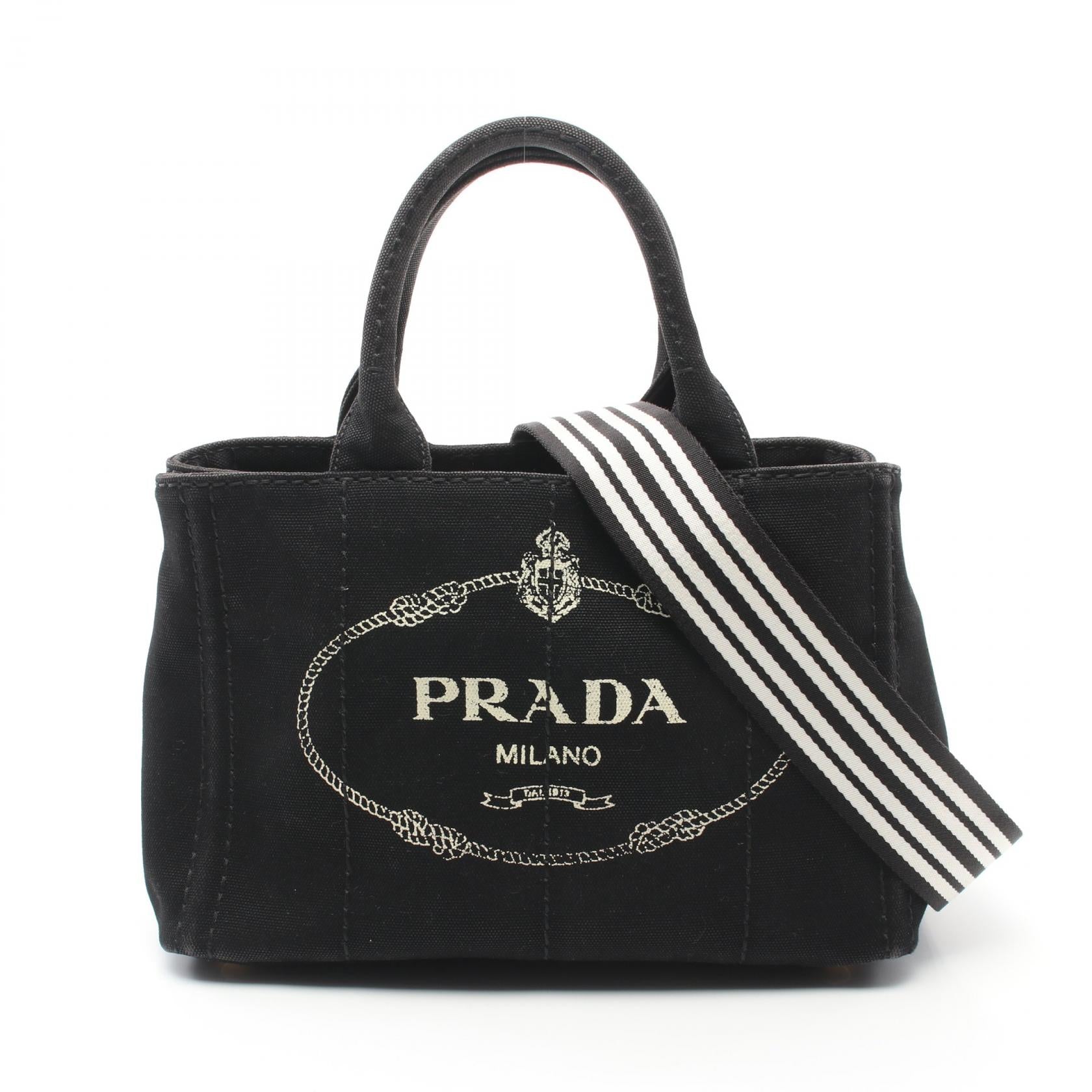 Prada Canapa Logo Handbag Canvas Handbag 1BG439 in Very Good Condition