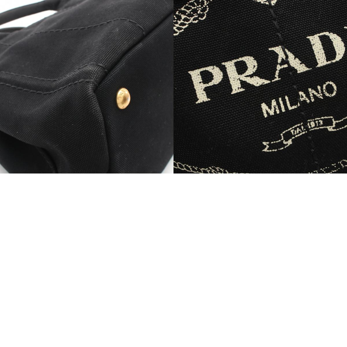 Prada Canapa Canvas Tote Bag Black