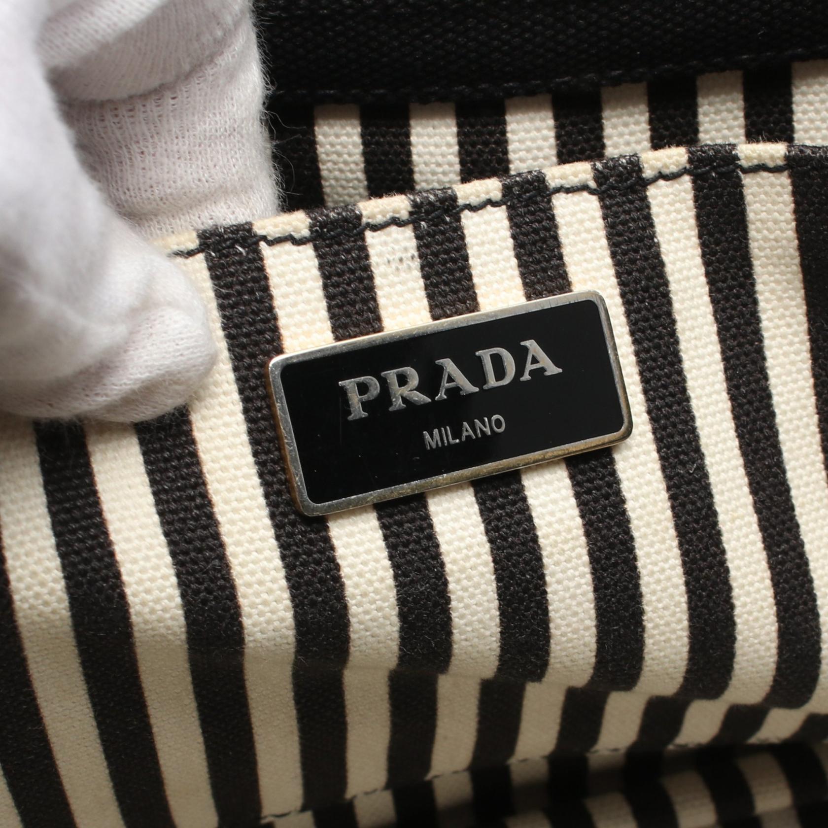 Prada Canapa Canvas Tote Bag Black