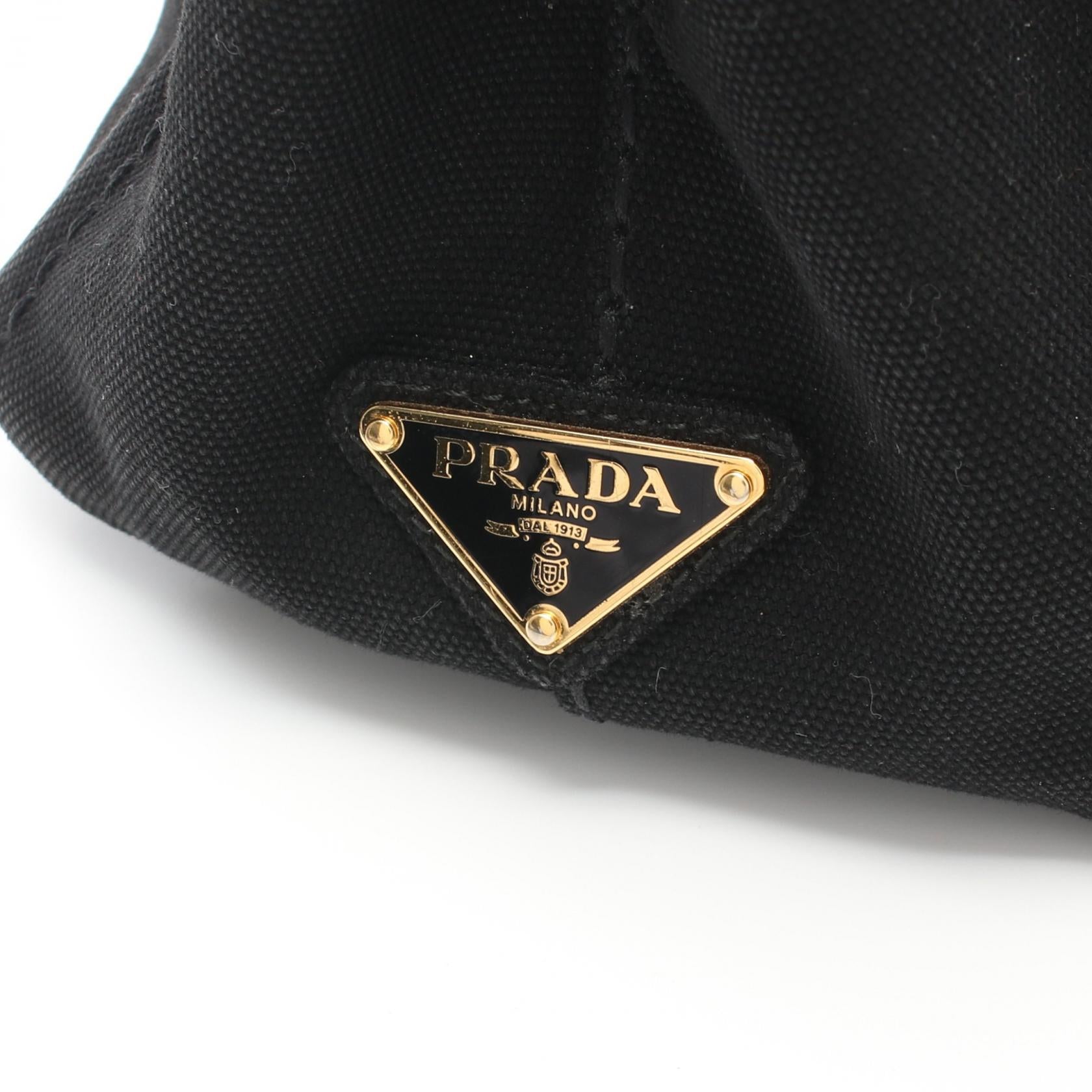 Prada Canapa Canvas Tote Bag Black