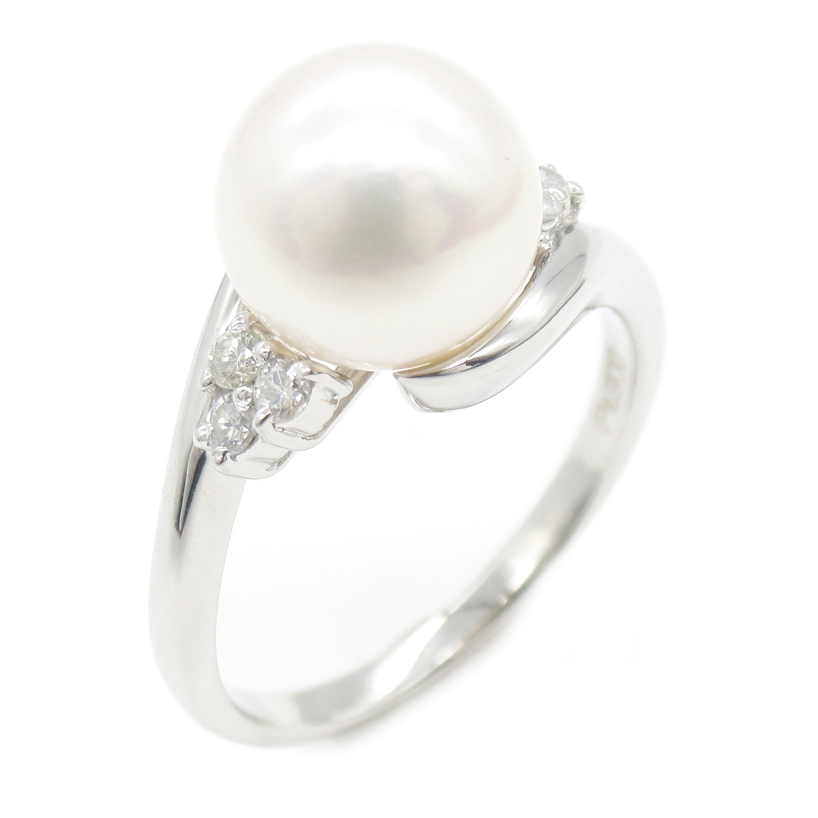 Platinum Diamond Pearl Ring Jewelry