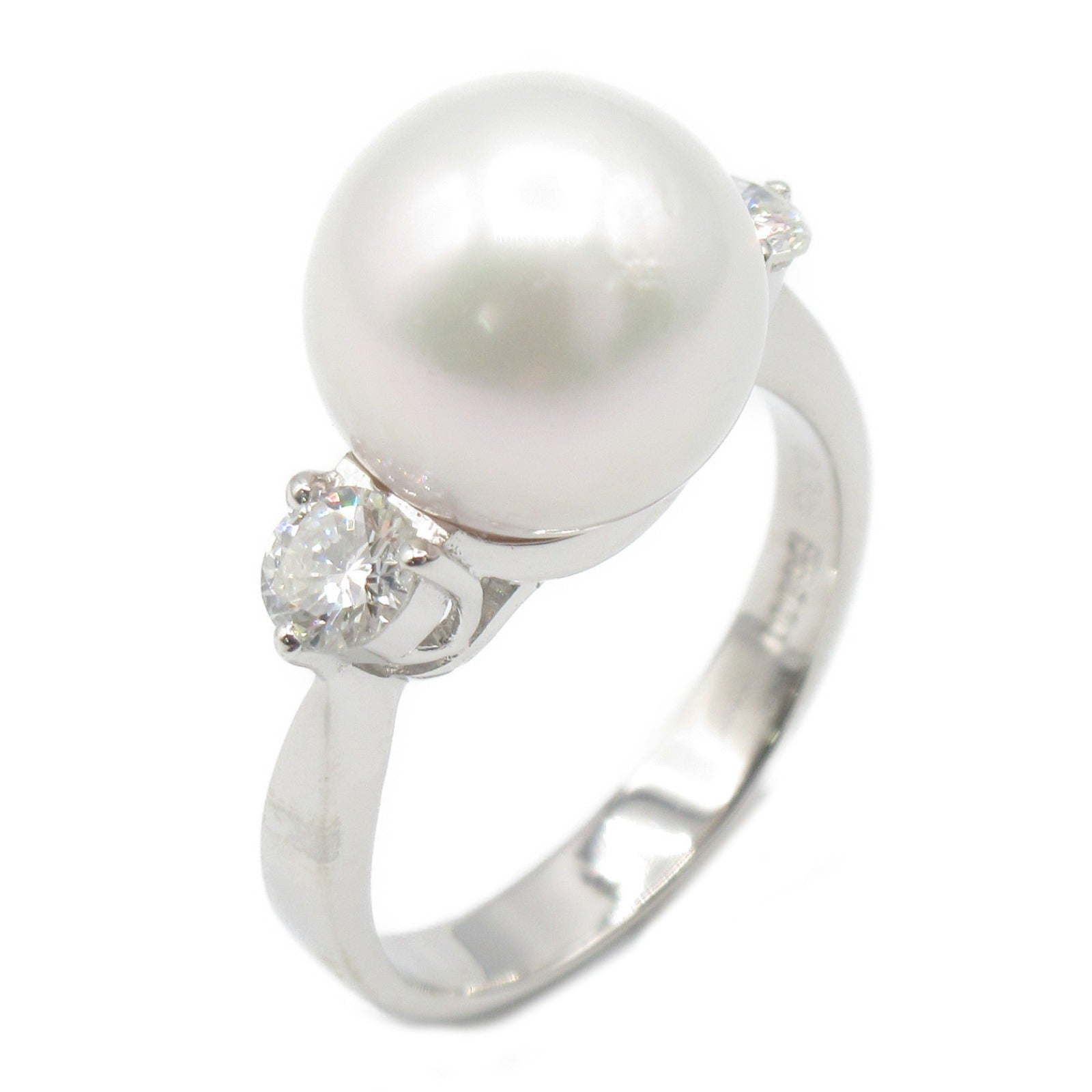 Platinum Diamond Pearl Ring Jewelry