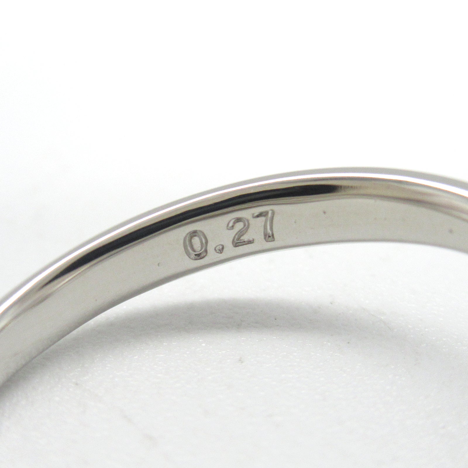 LuxUness Platinum Diamond Curved Ring  Metal Ring in Great Condition