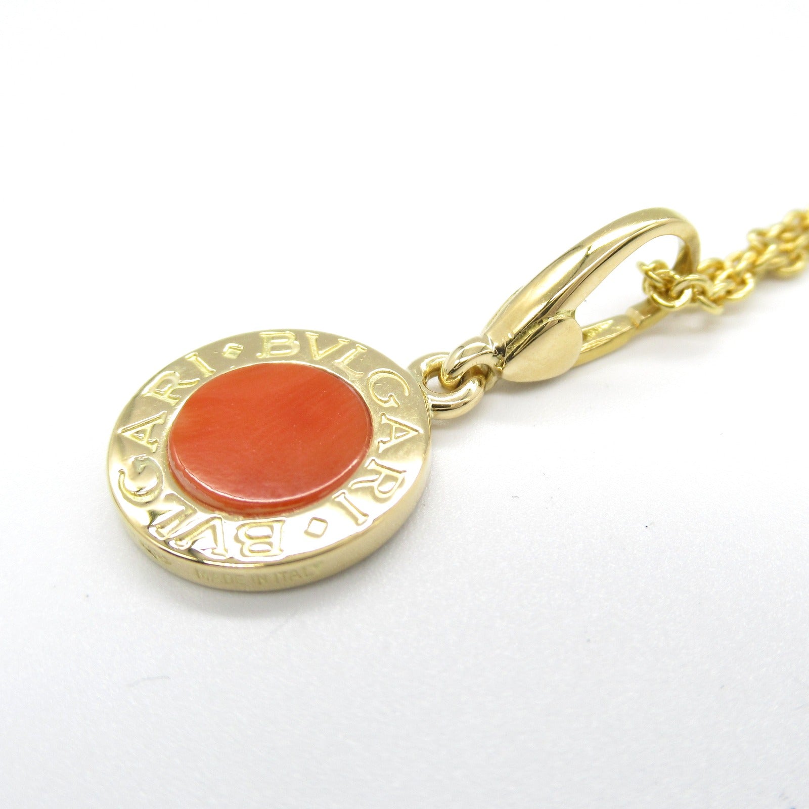 Bvlgari Coral Necklace K18 Yellow Gold