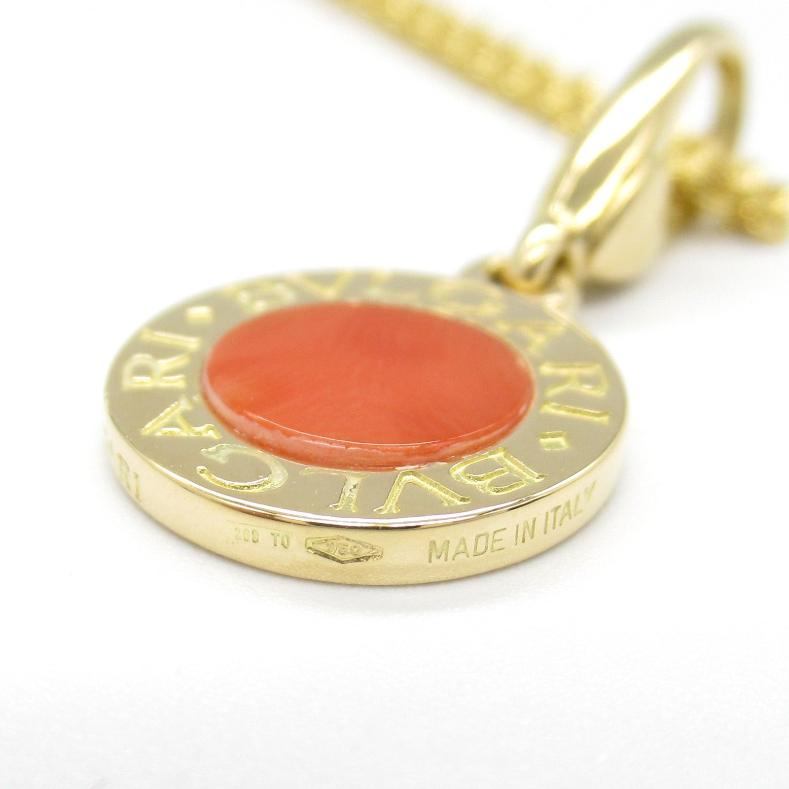 Bvlgari Coral Necklace K18 Yellow Gold