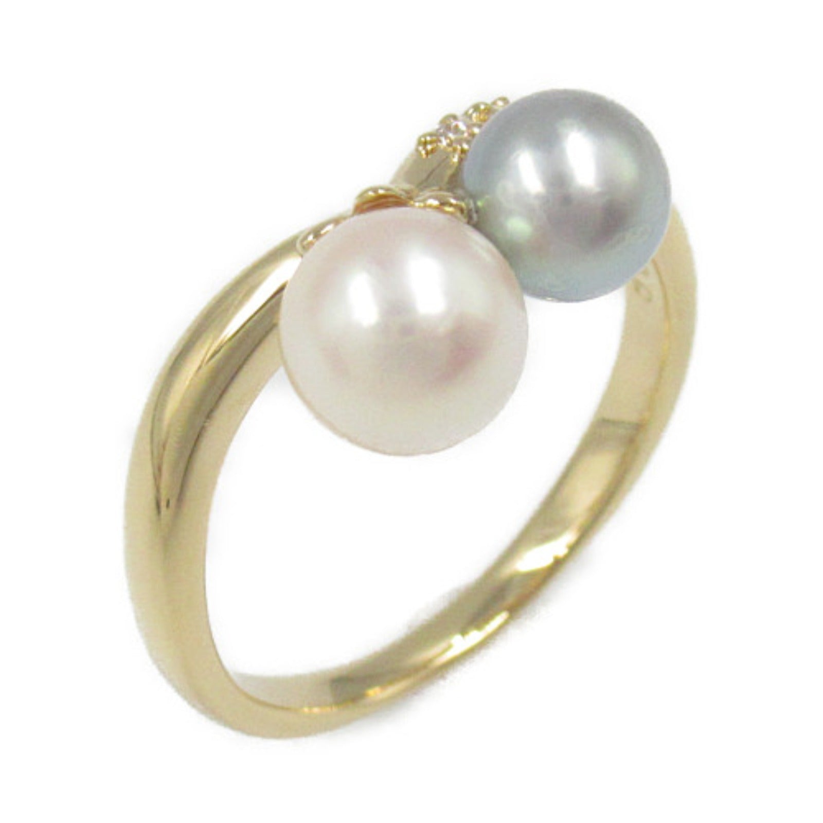 Tasaki Pearl Diamond Ring K18 Yellow Gold