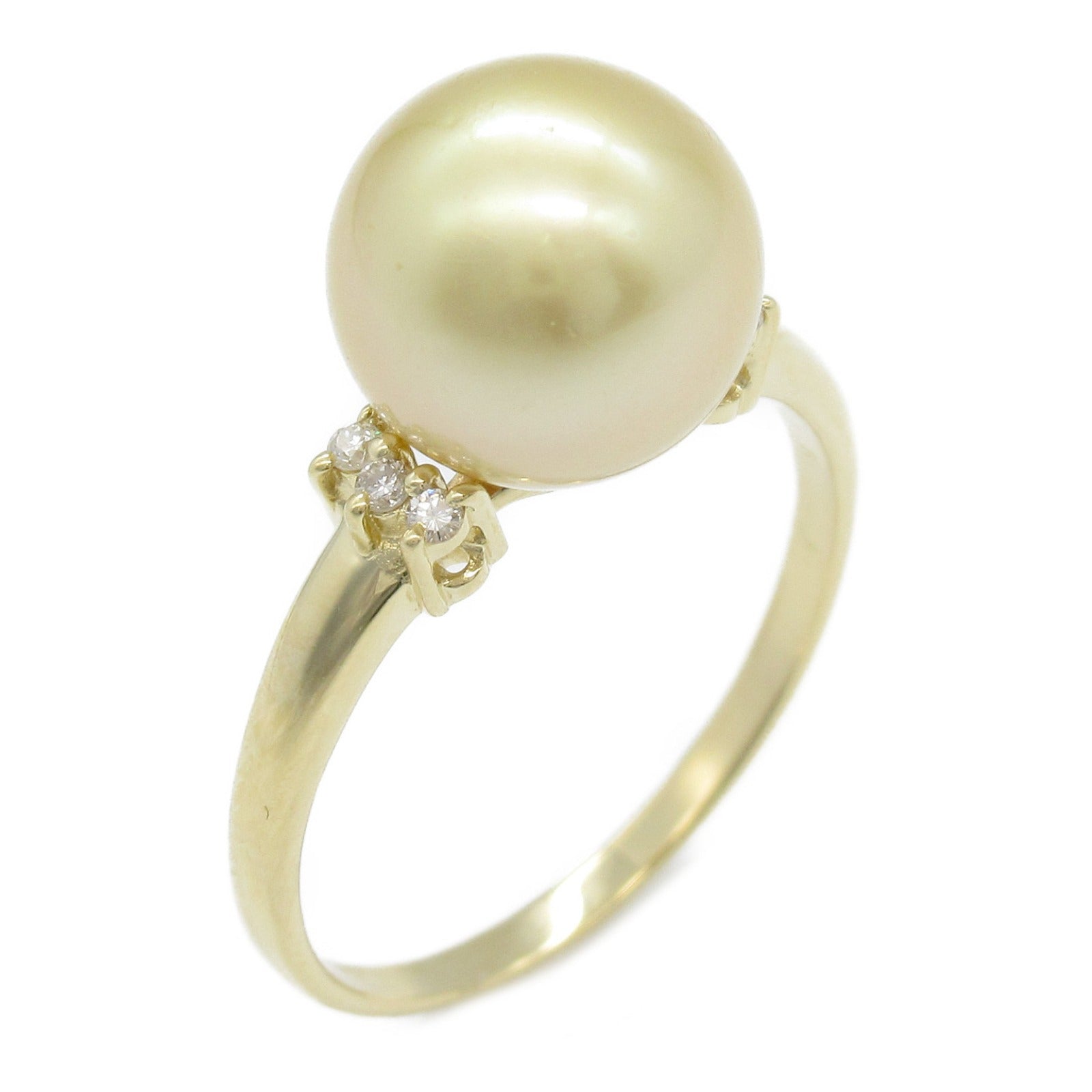 Tasaki Golden Pearl Diamond Ring K18 Yellow Gold