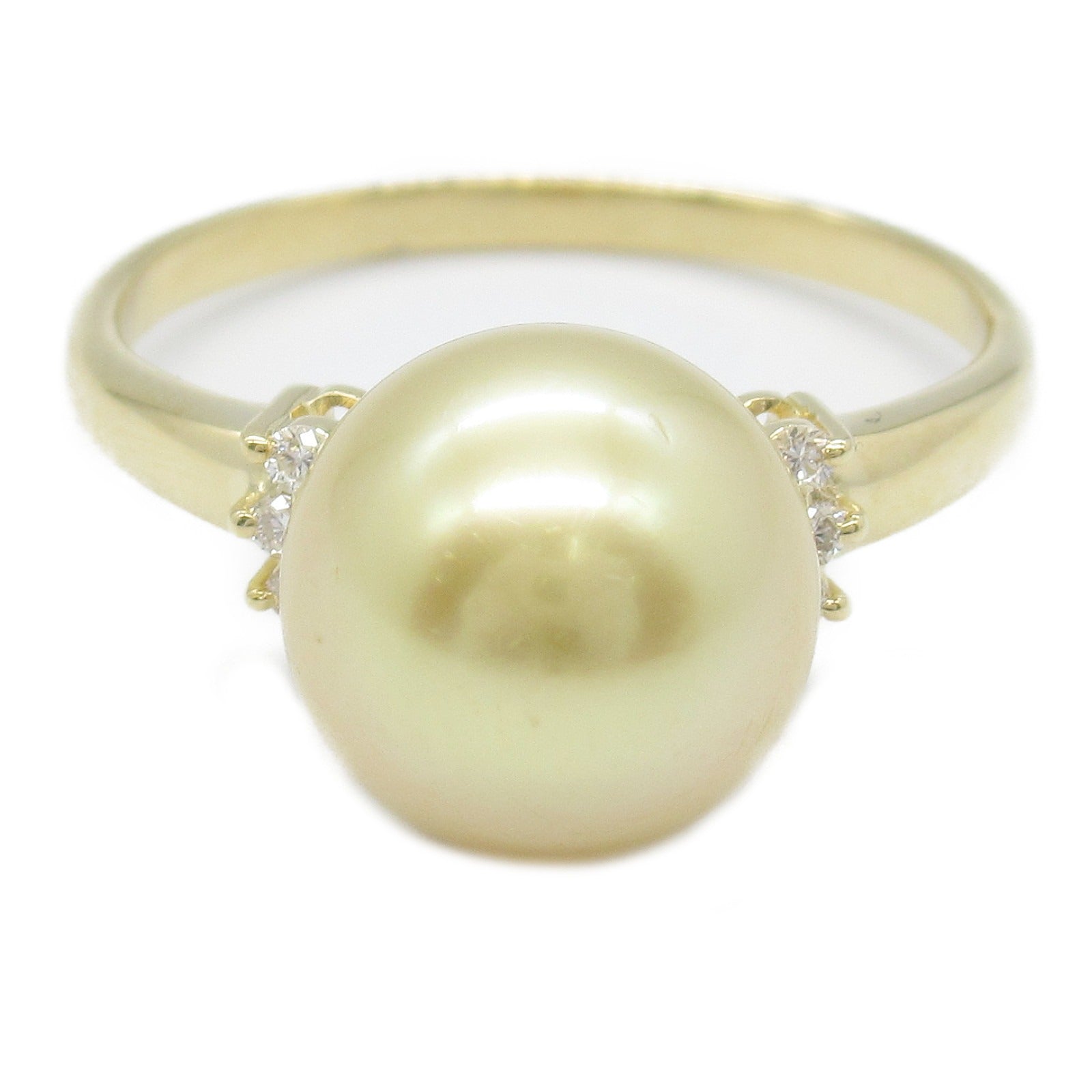 Tasaki Golden Pearl Diamond Ring K18 Yellow Gold