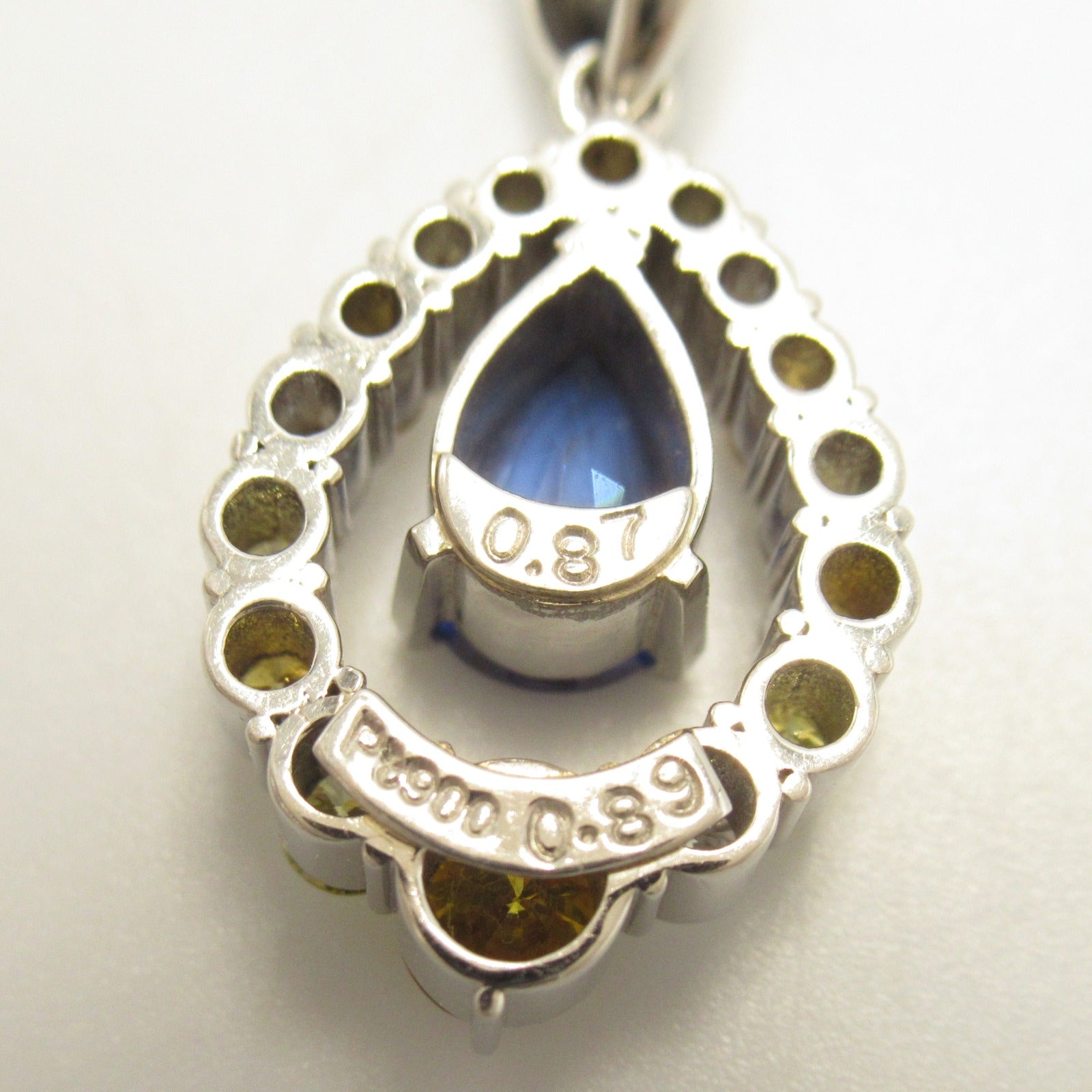 Sapphire Diamond Necklace Pt900 Pt850 Platinum