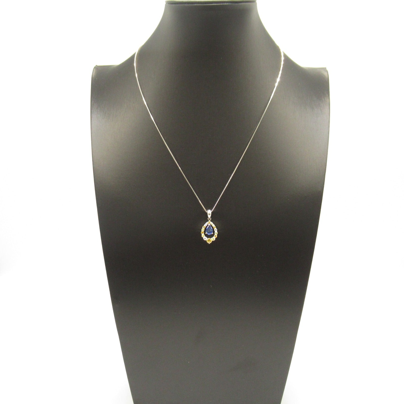 Sapphire Diamond Necklace Pt900 Pt850 Platinum