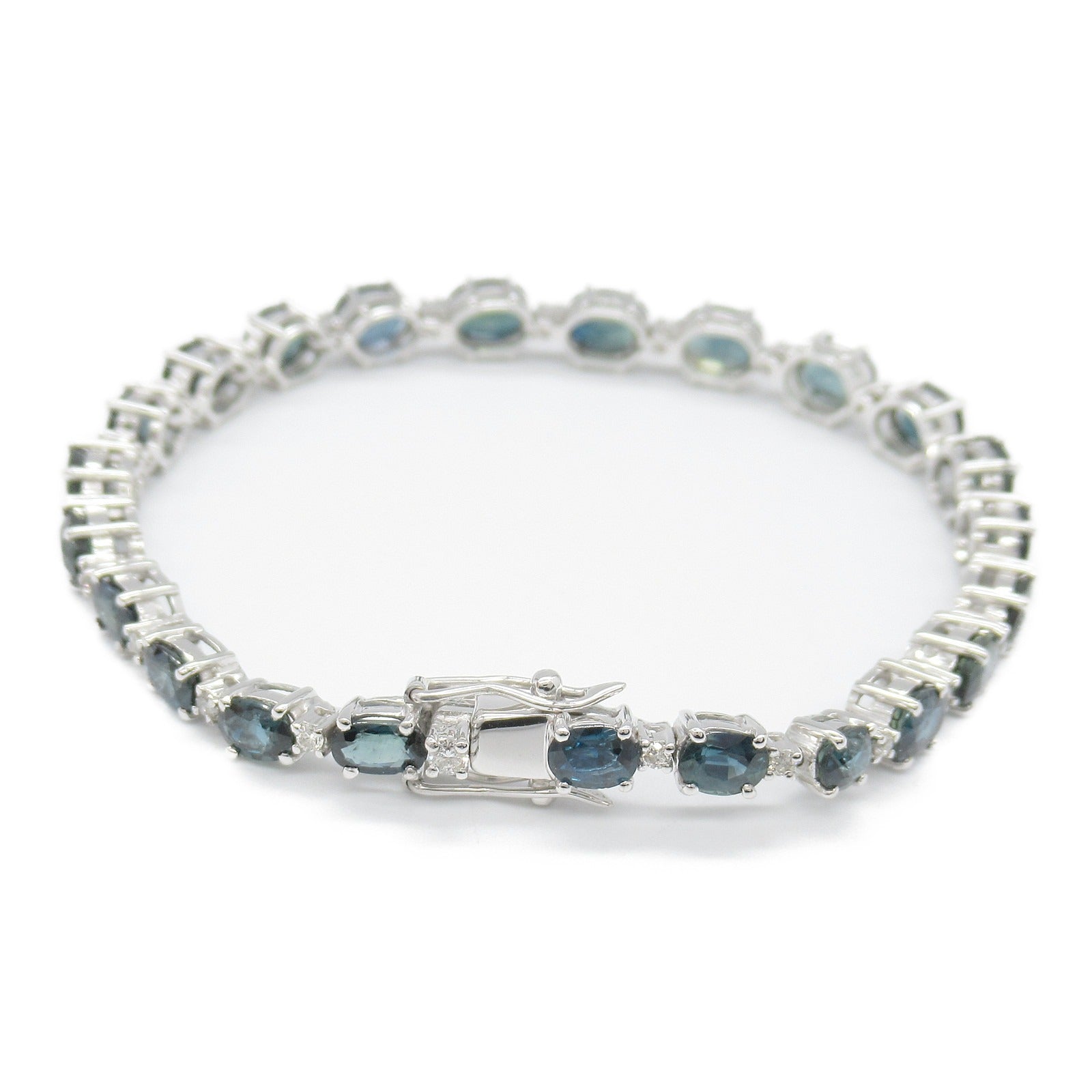 Sapphire Bracelet K18WG White Gold Jewelry