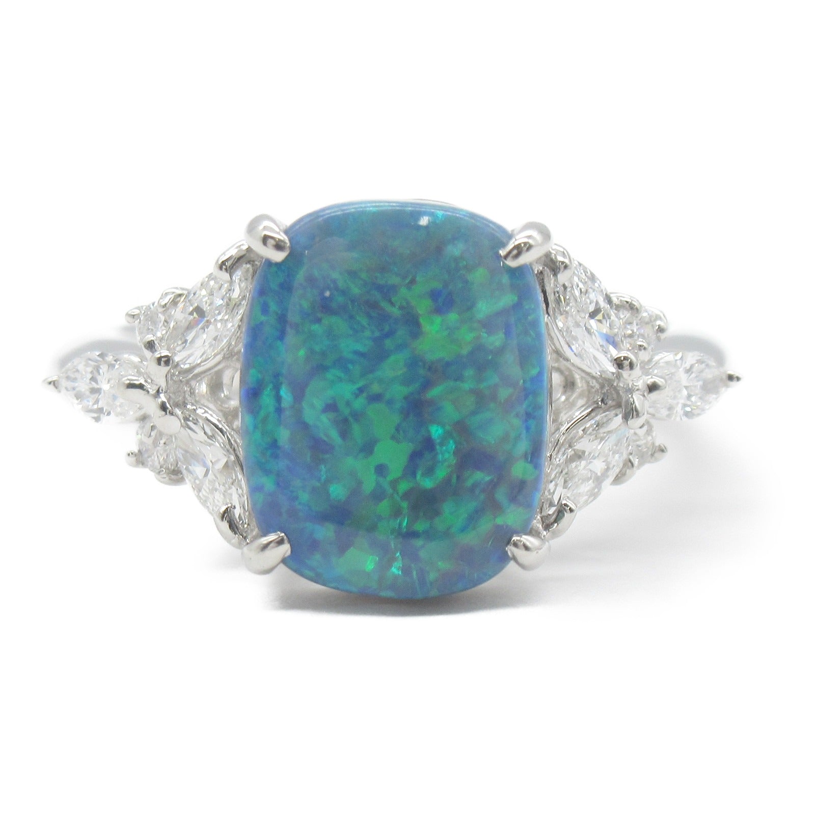 Boulder Opal Diamond Ring Pt900 Platinum