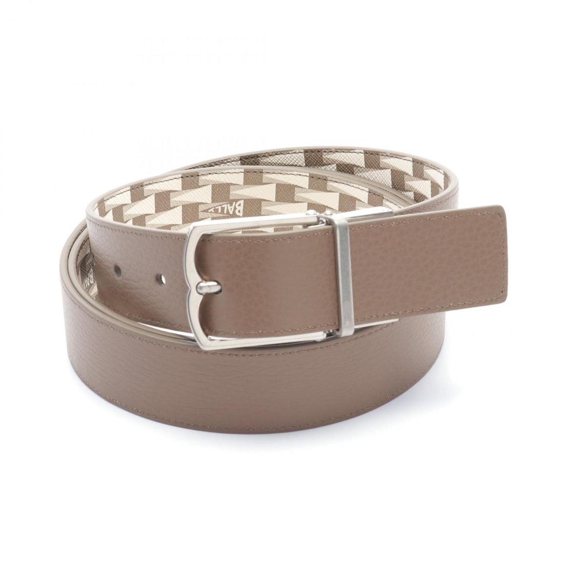 Bally Leather Pennant Belt Brown/White