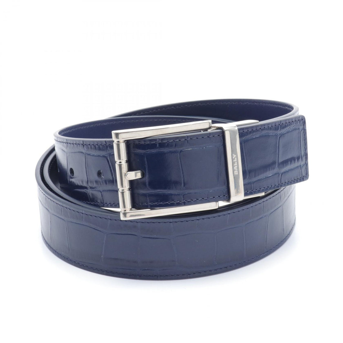 Bally Leather Belt Navy 6307590