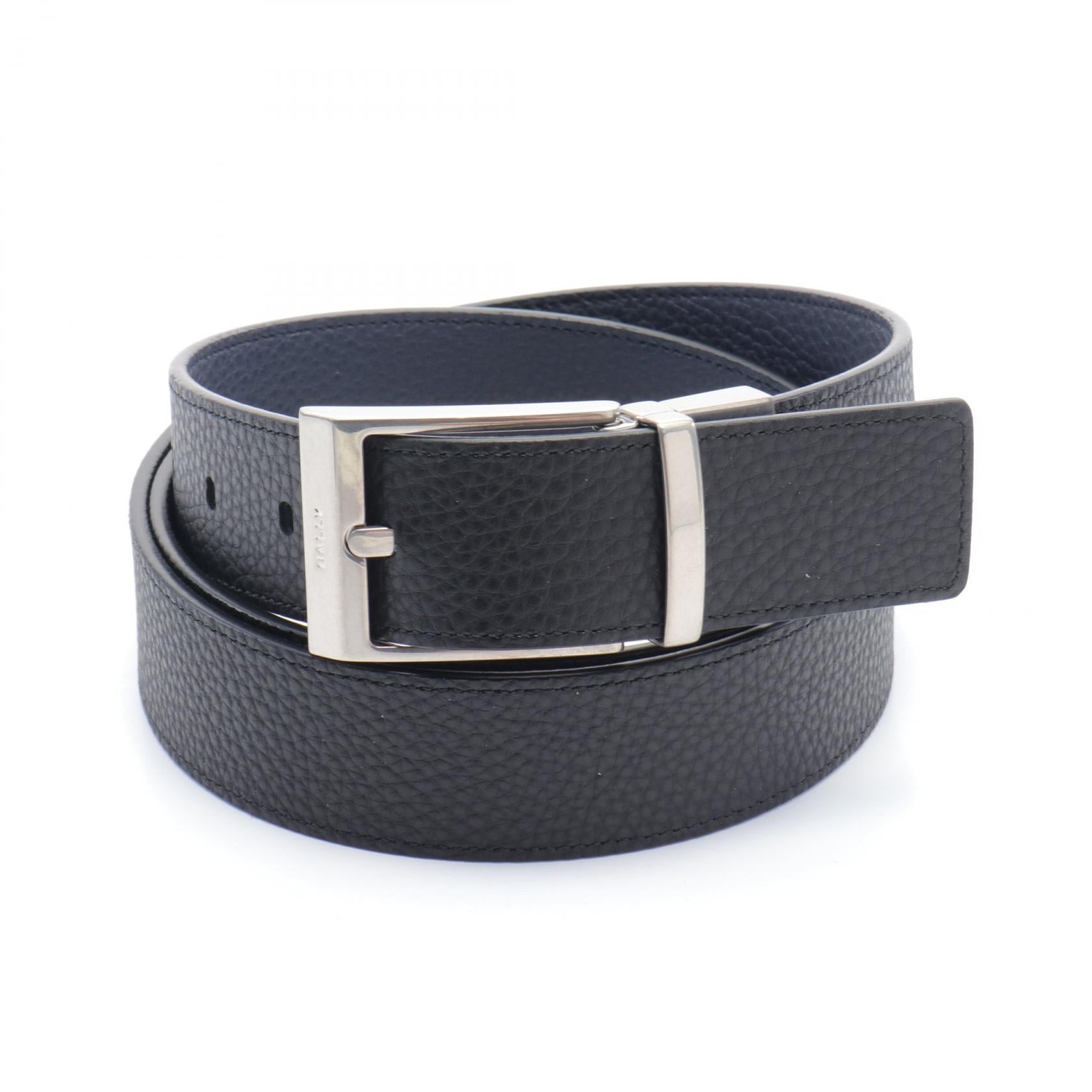 Bally Leather Belt Navy/Black 6304878