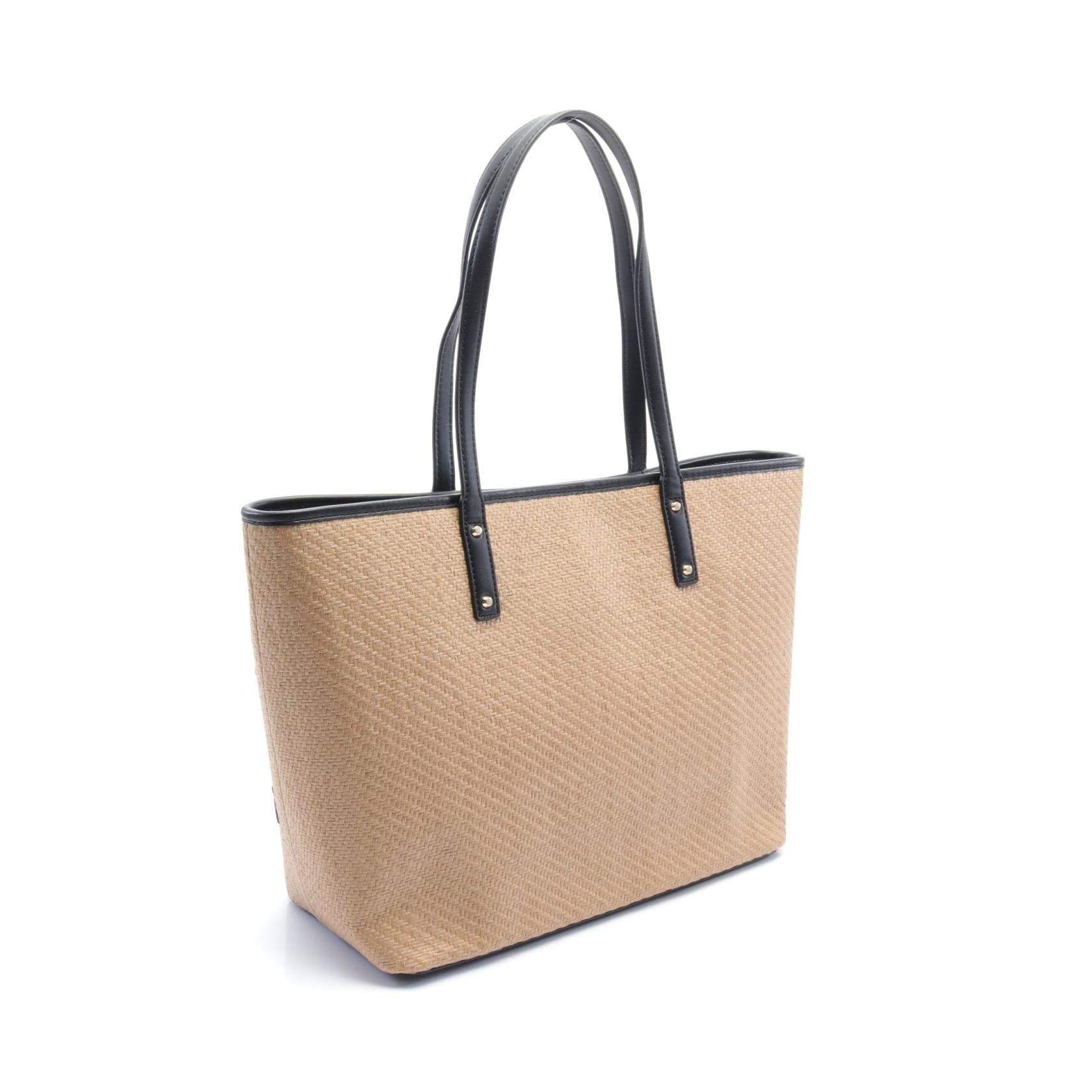 Michael Kors Carter Leather Straw Tote Bag