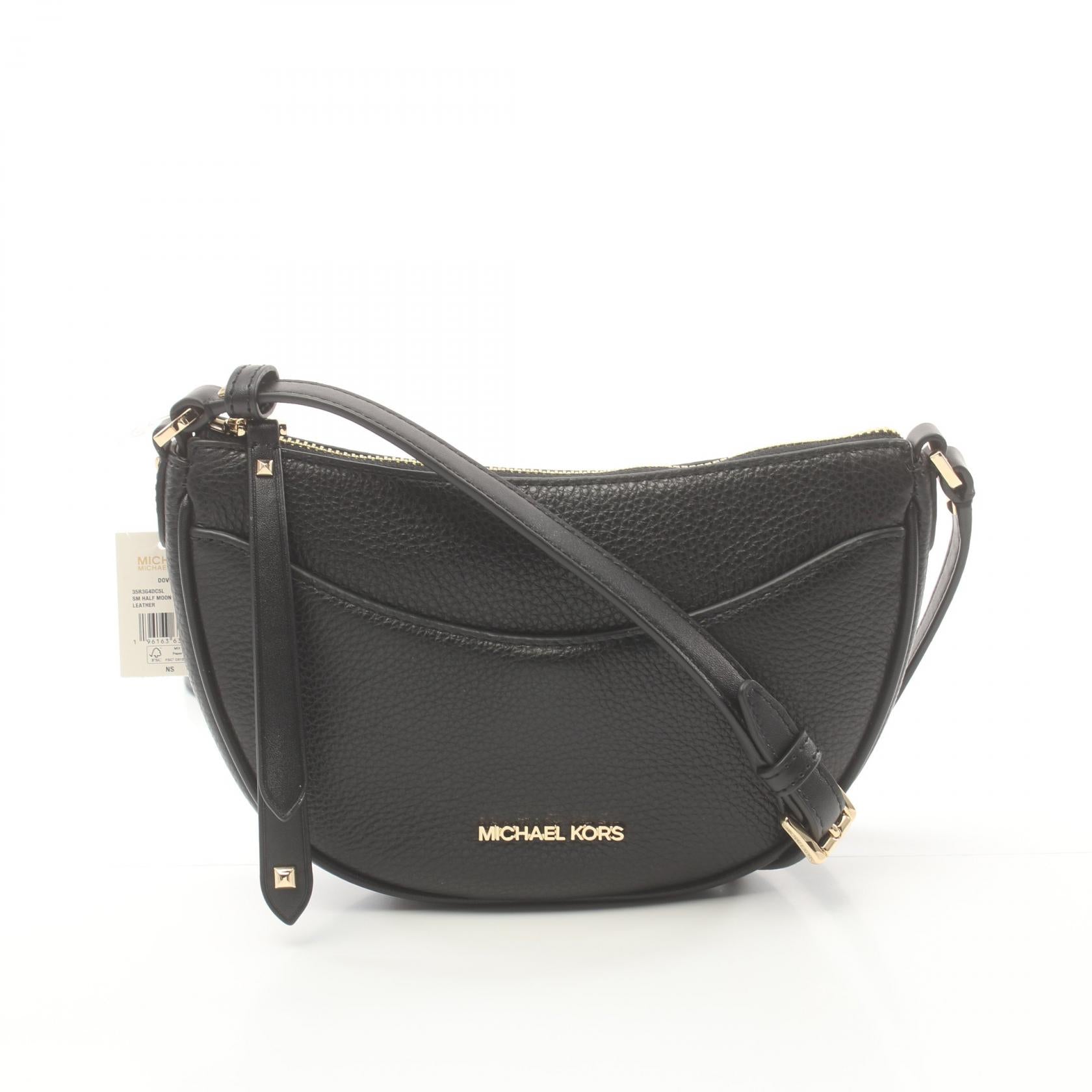 Michael Kors Dover Small Half Moon Leather Shoulder Bag