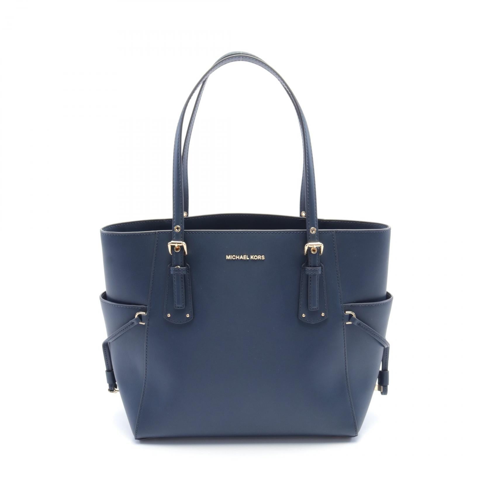 Michael Kors Voyager Leather Tote Bag Navy