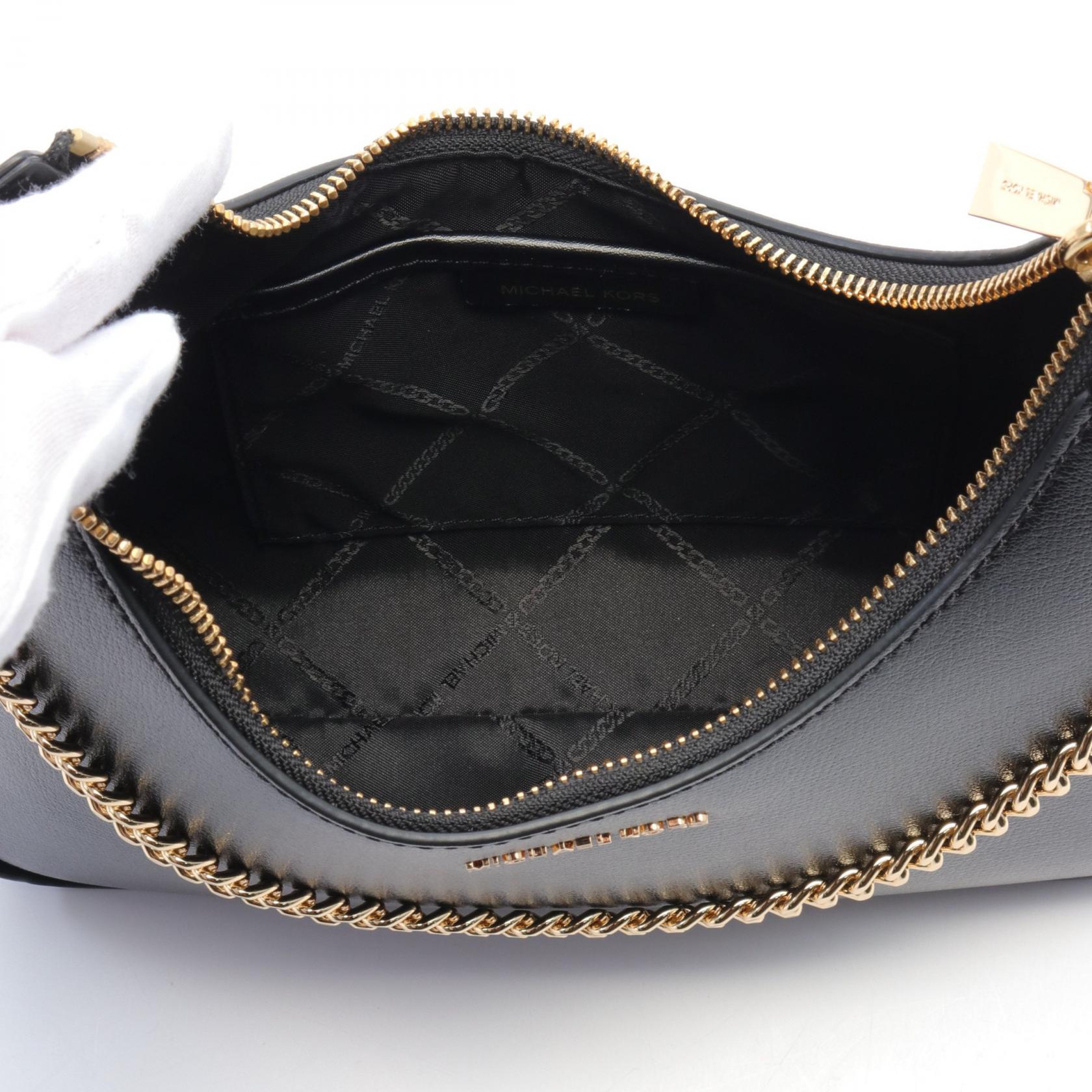 Michael Kors Wilma Leather Shoulder Bag Black