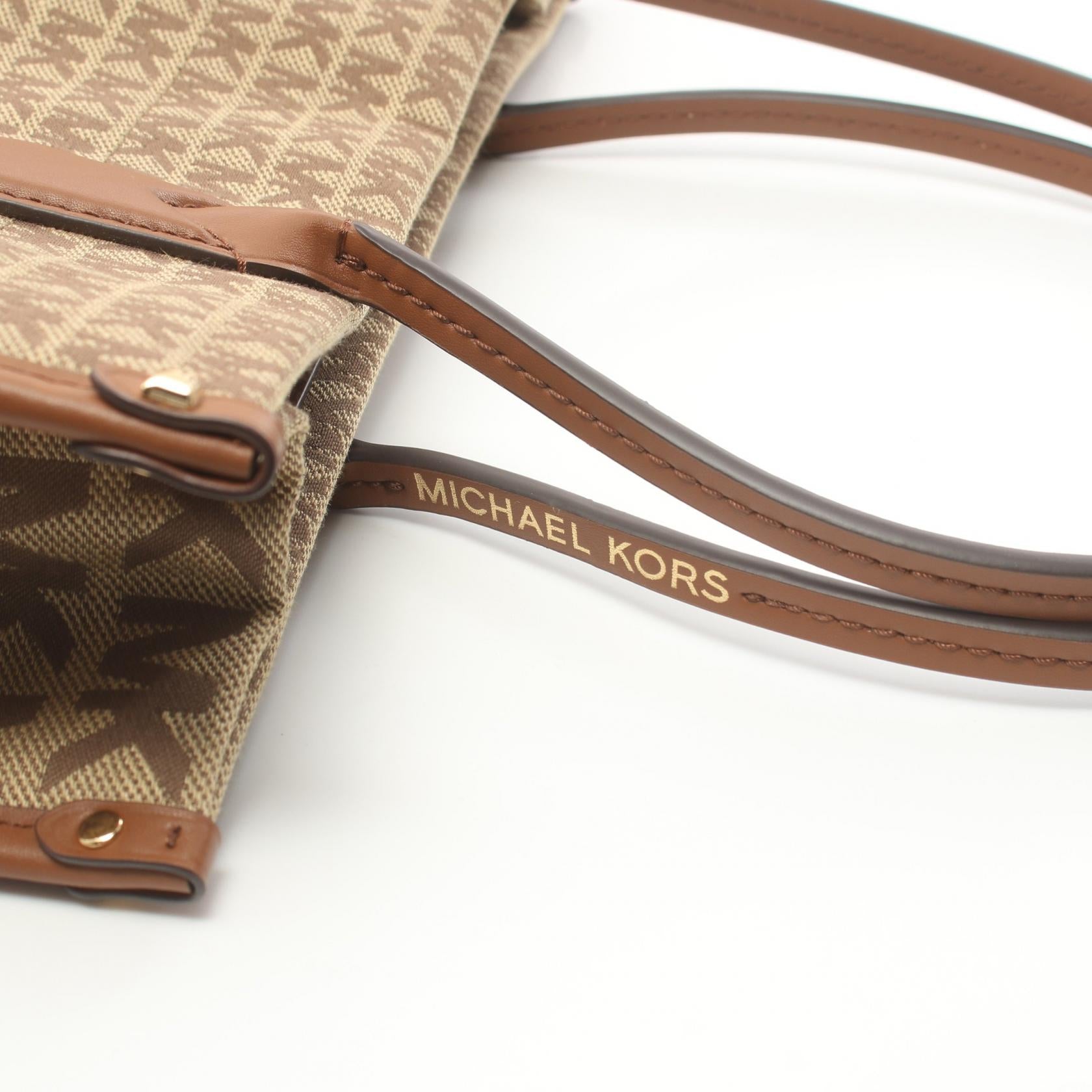 Michael Kors Signature Canvas Leather Tote Bag