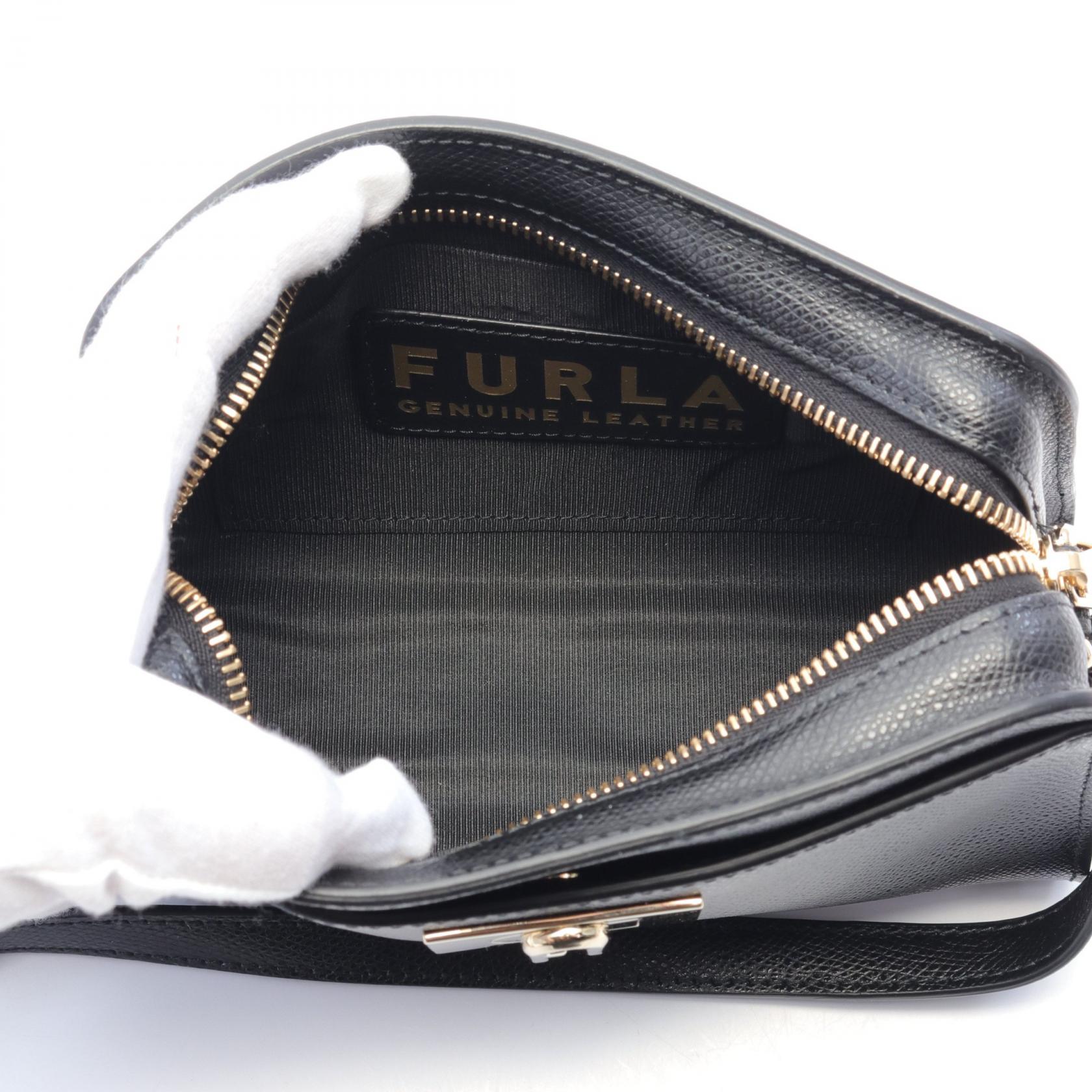 Furla 1927 Mini Leather Crossbody Bag Black