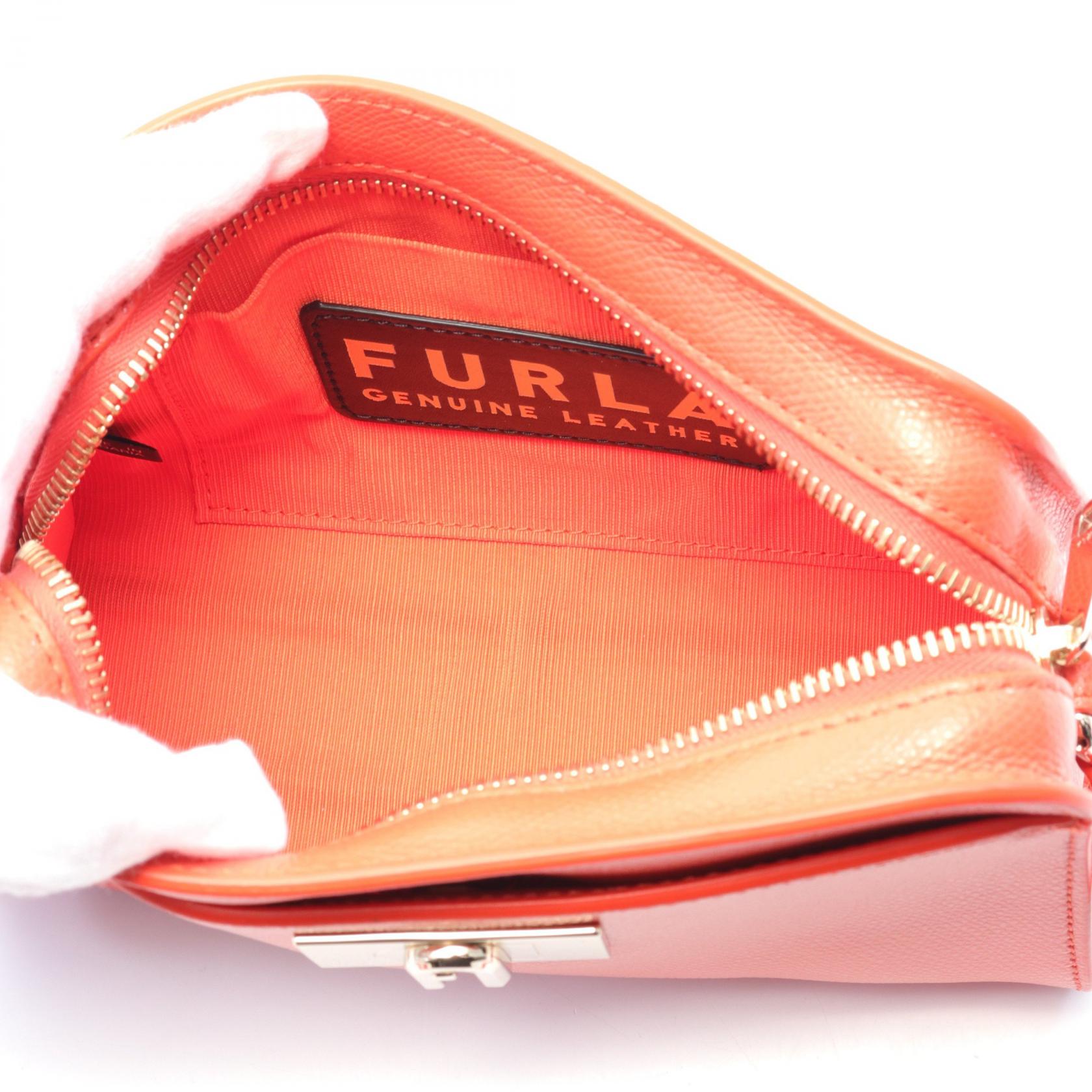 Furla 1927 Mini Leather Crossbody Bag Orange