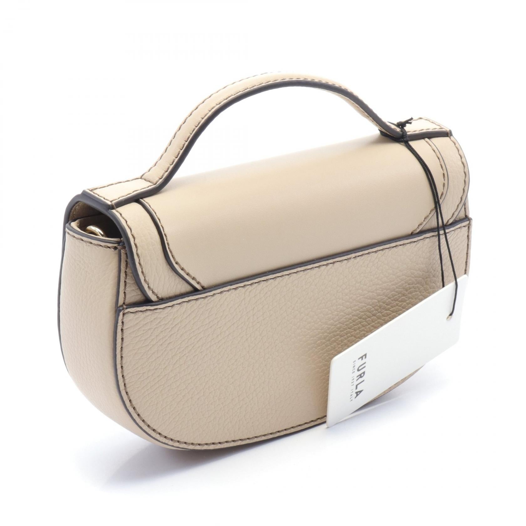 Furla Club 2 Mini Leather Handbag Beige