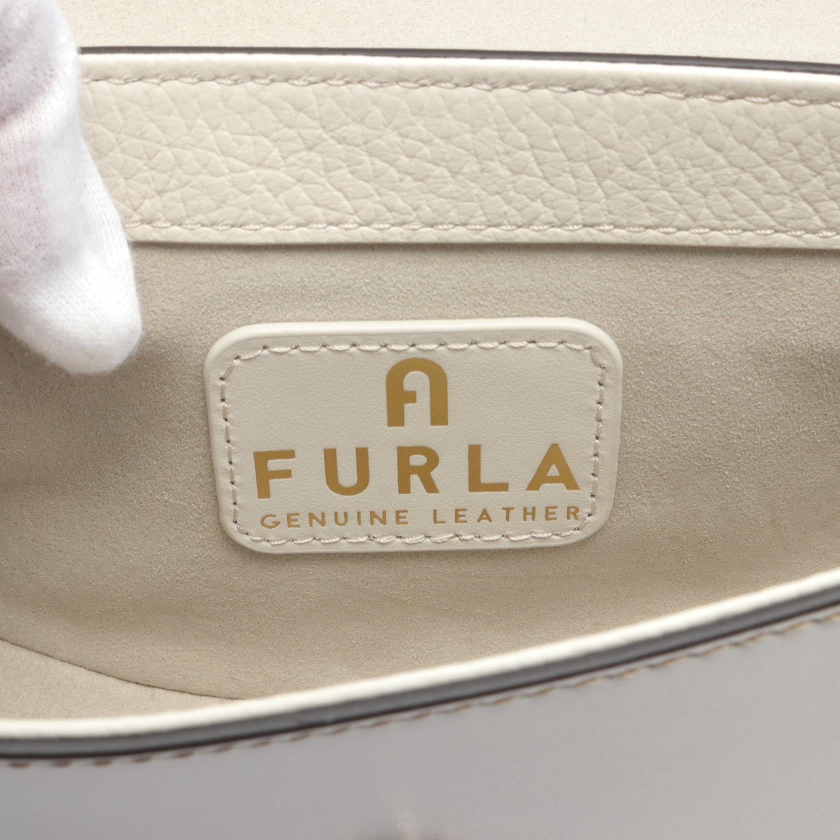 Furla Club 2 Mini Leather Handbag Ivory