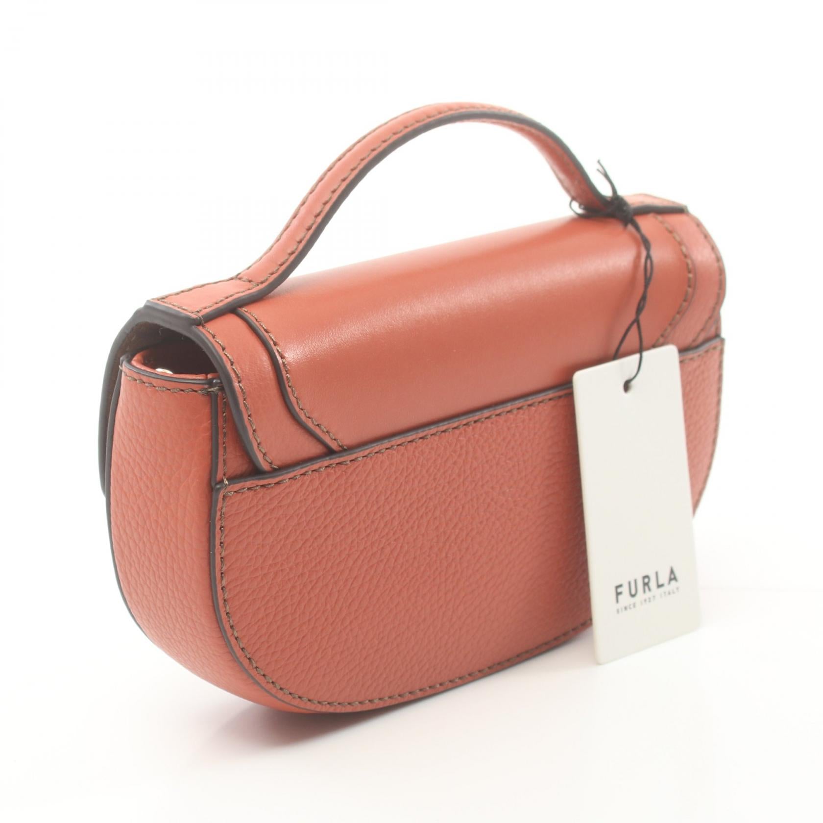 Furla Club 2 Mini Leather Handbag Brown